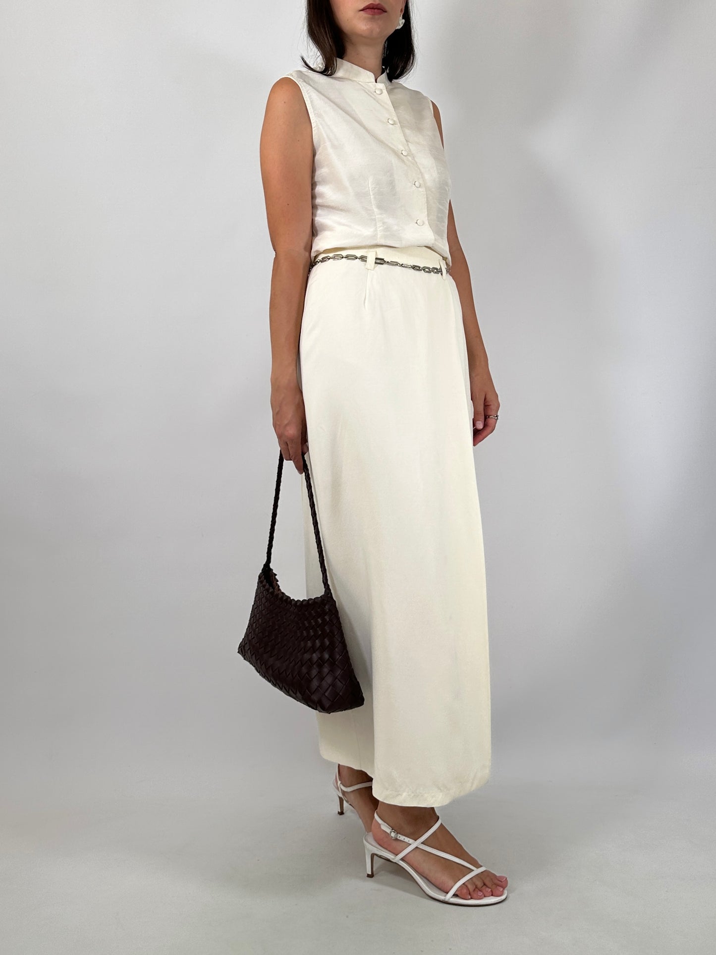 Vintage Wrap Midi Skirt