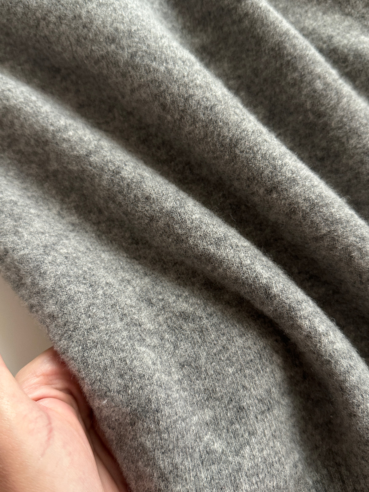 Grey Lambswool Crewneck Sweater