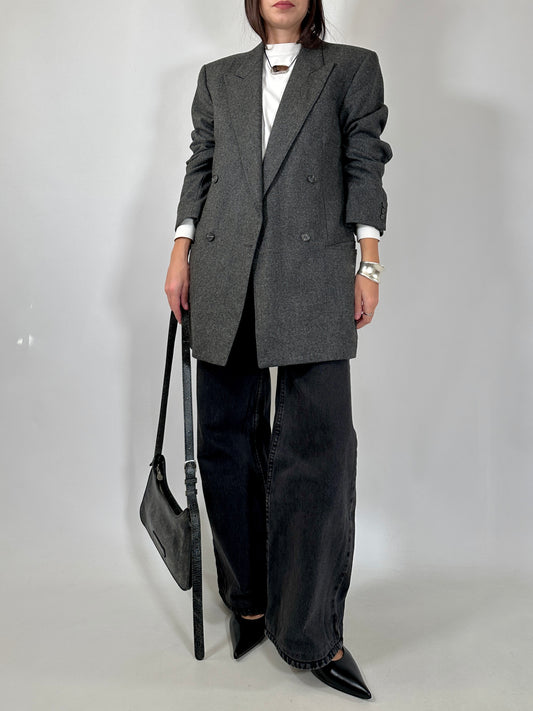 Pure Wool Double-Breasted Blazer
