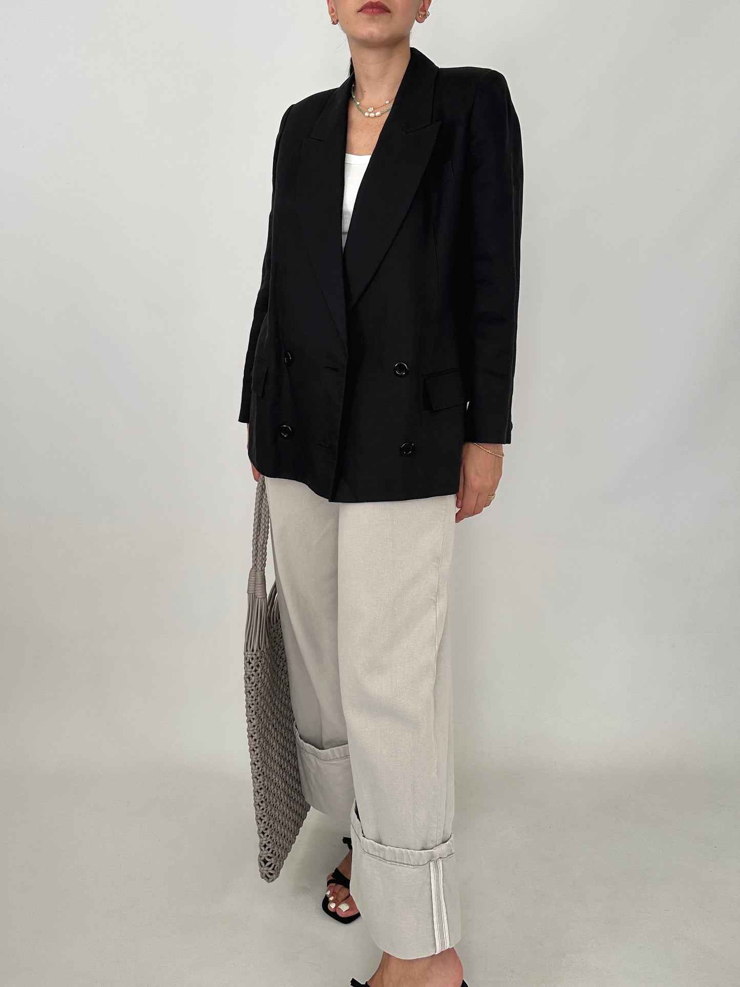 Timeless grey linen blazer