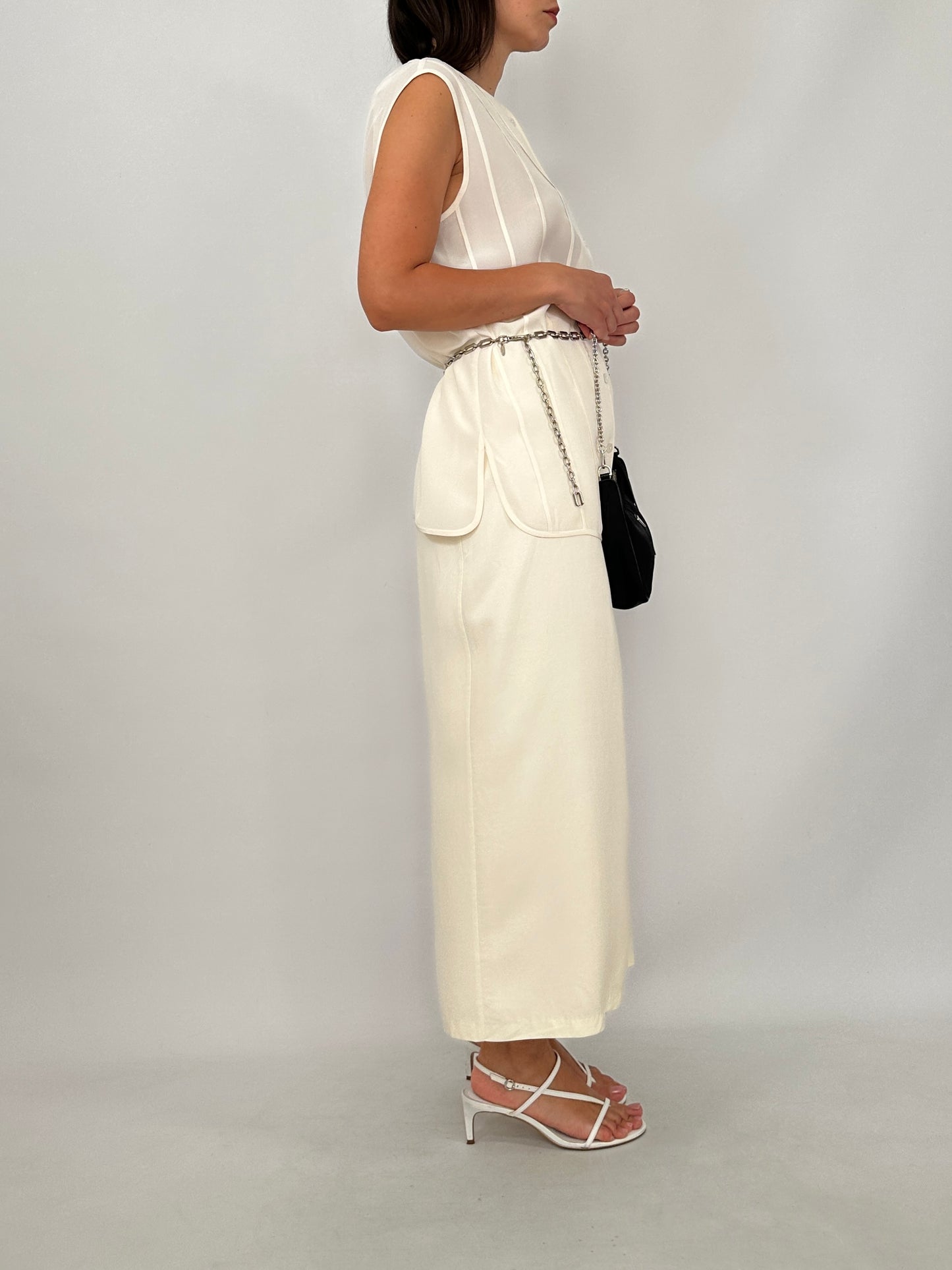 Vintage Pleated Silk Shell Top