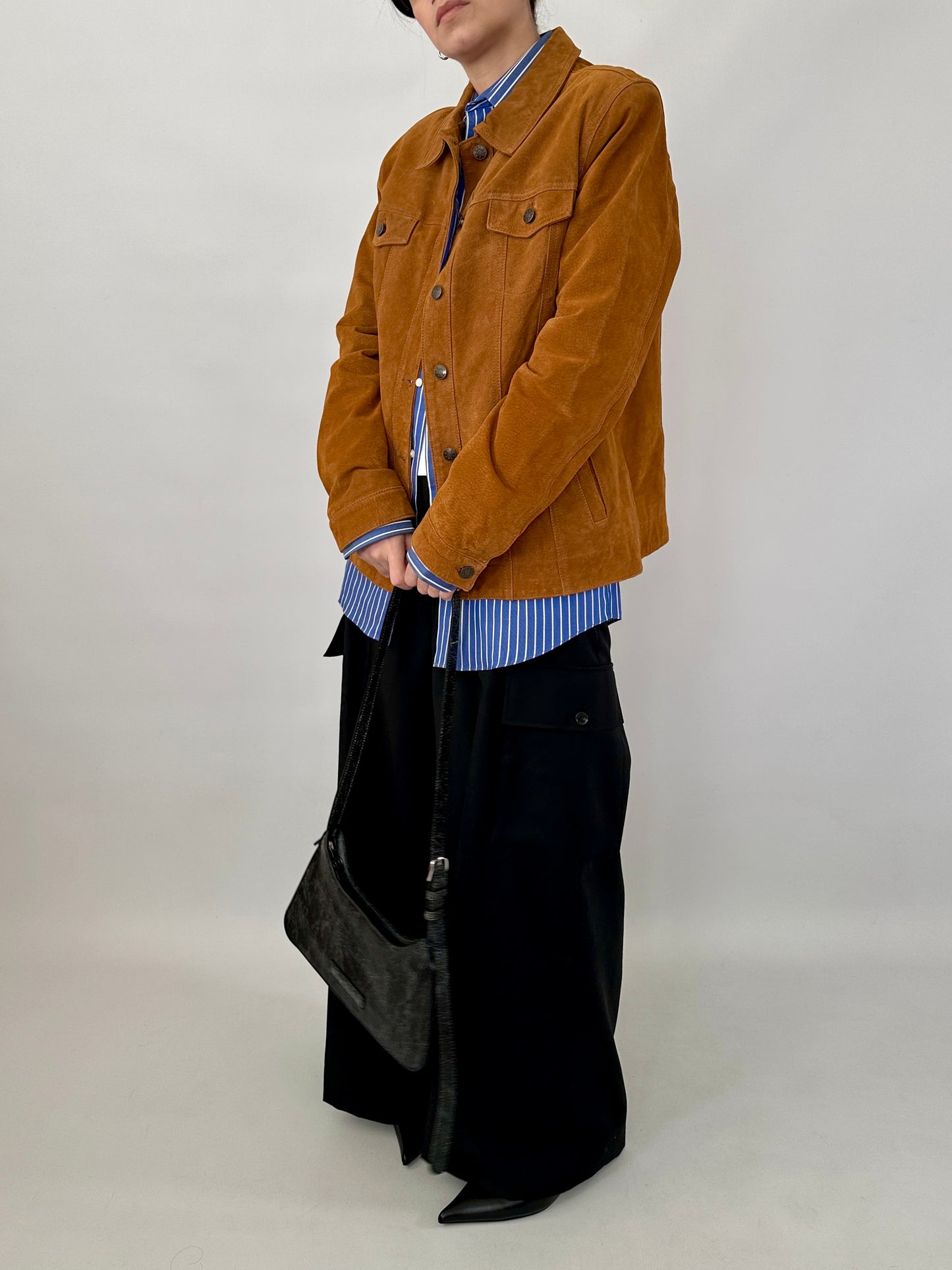 Real suede jacket in denim style