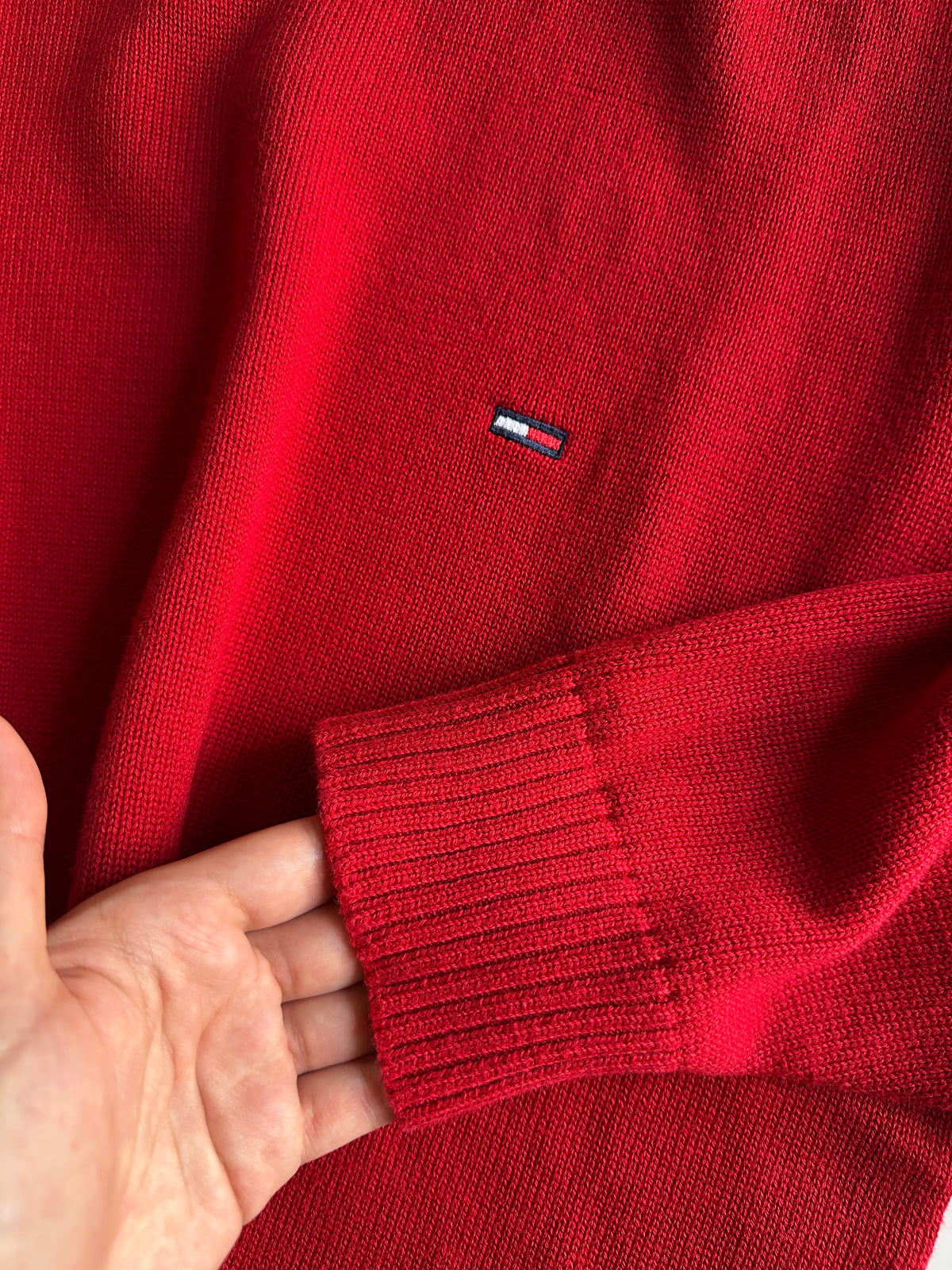 Tommy Hilfiger Red Cotton Sweater