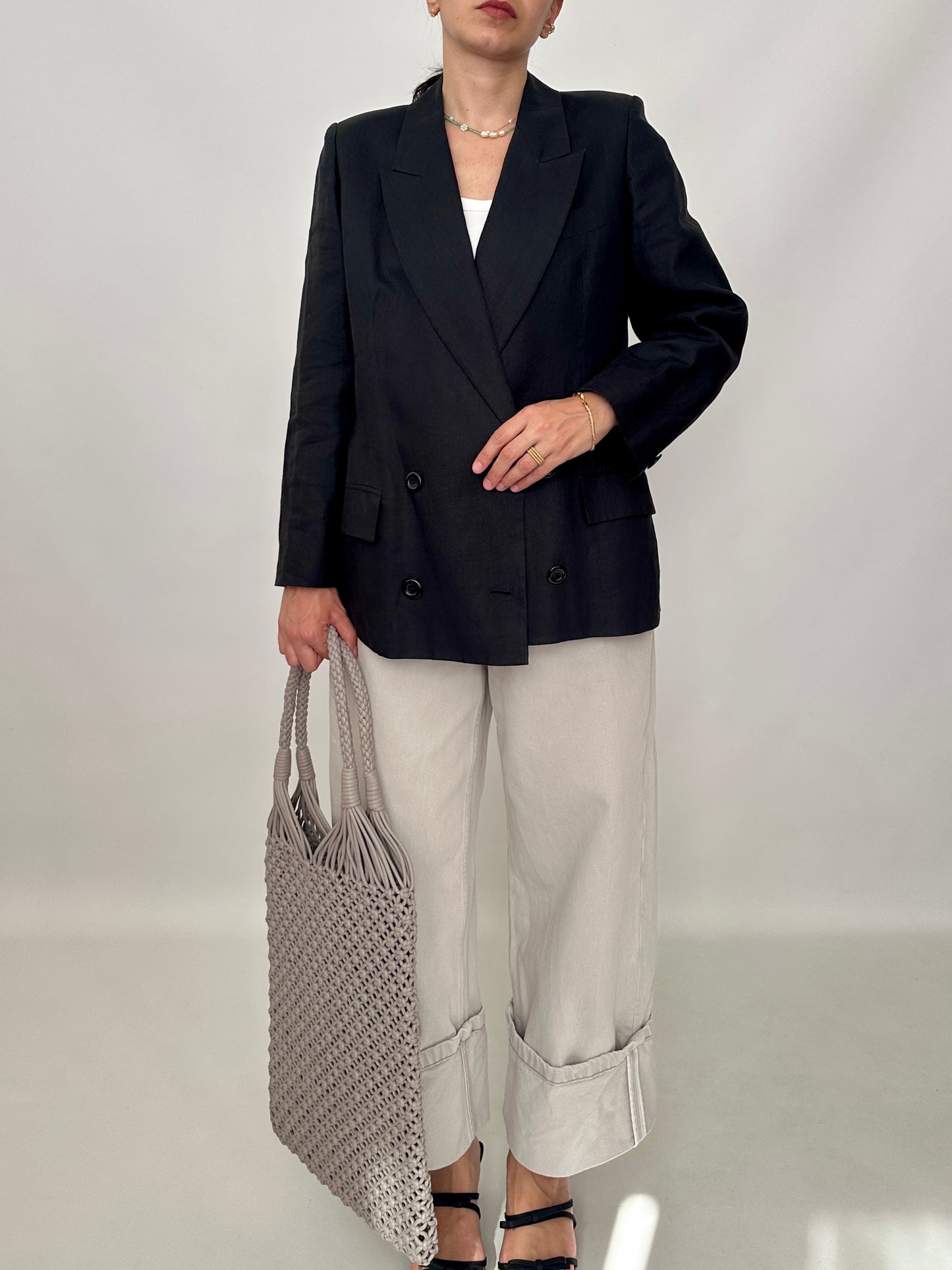 Timeless grey linen blazer