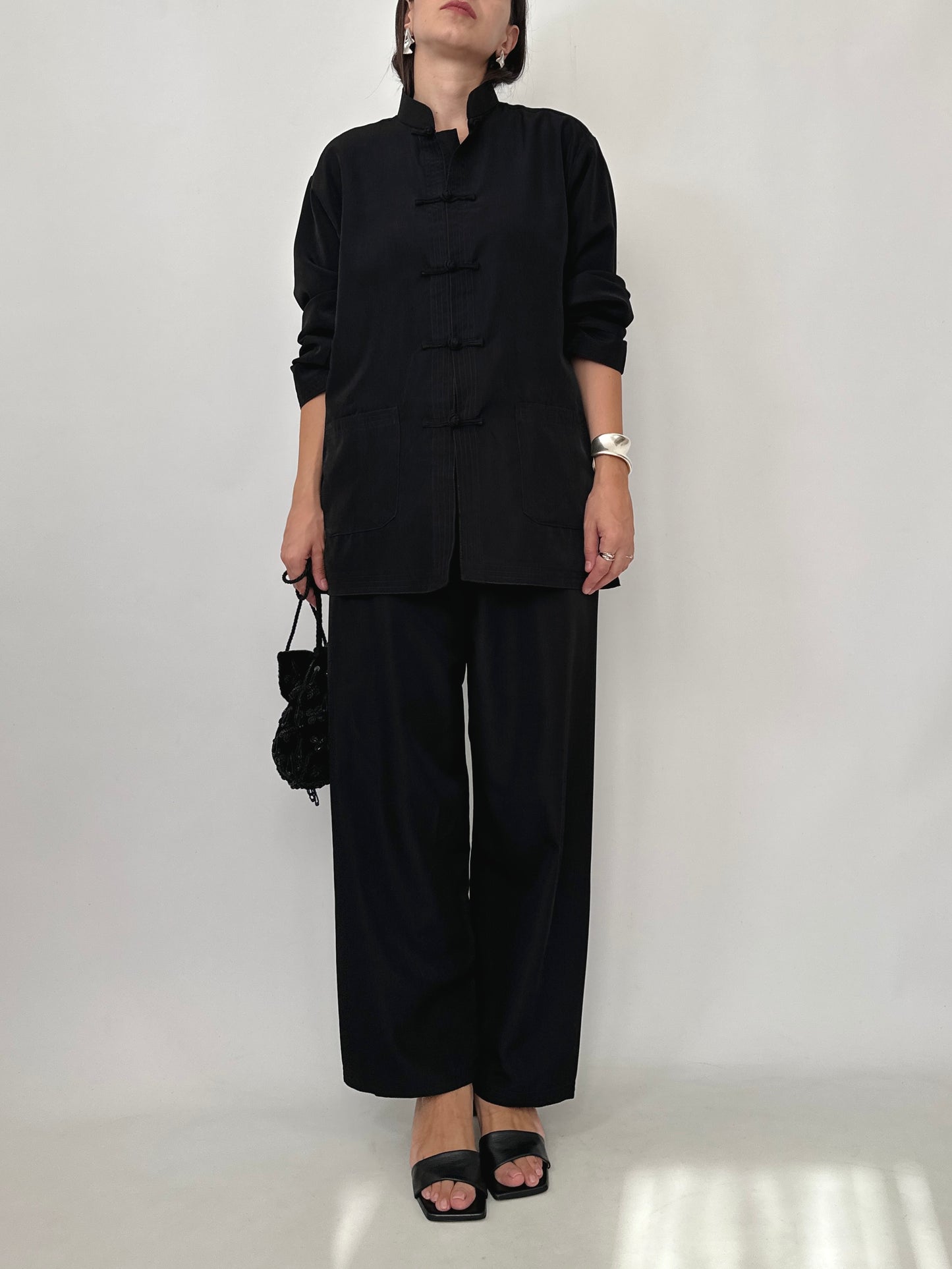 Black Silk Tang Set