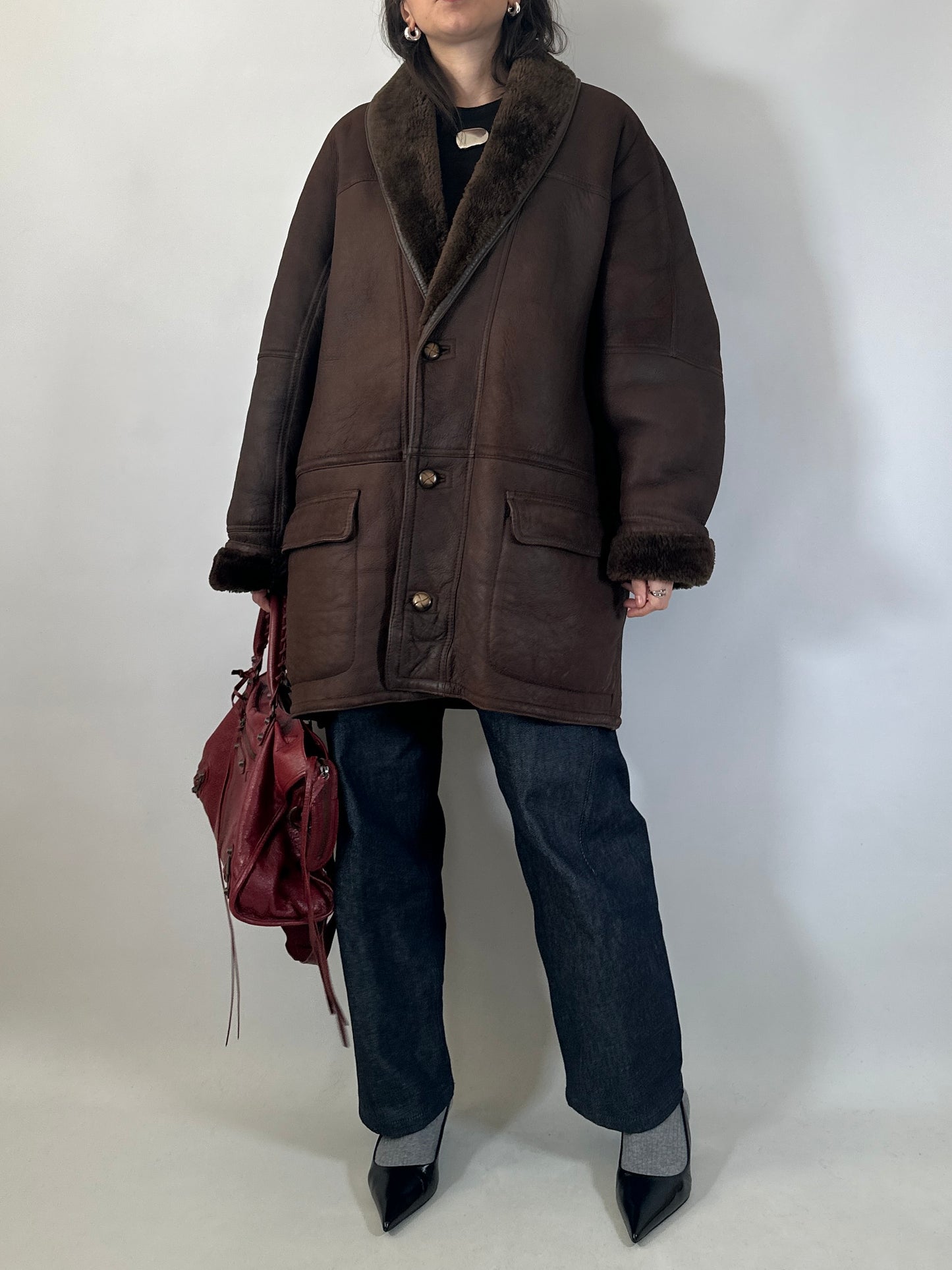Vintage Brown Shearling Jacket