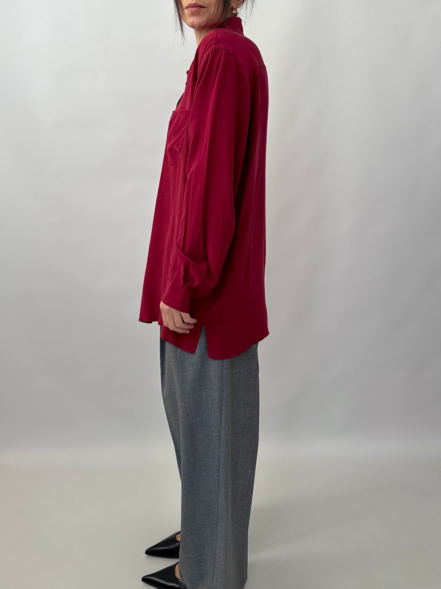 Pure silk cherry shirt