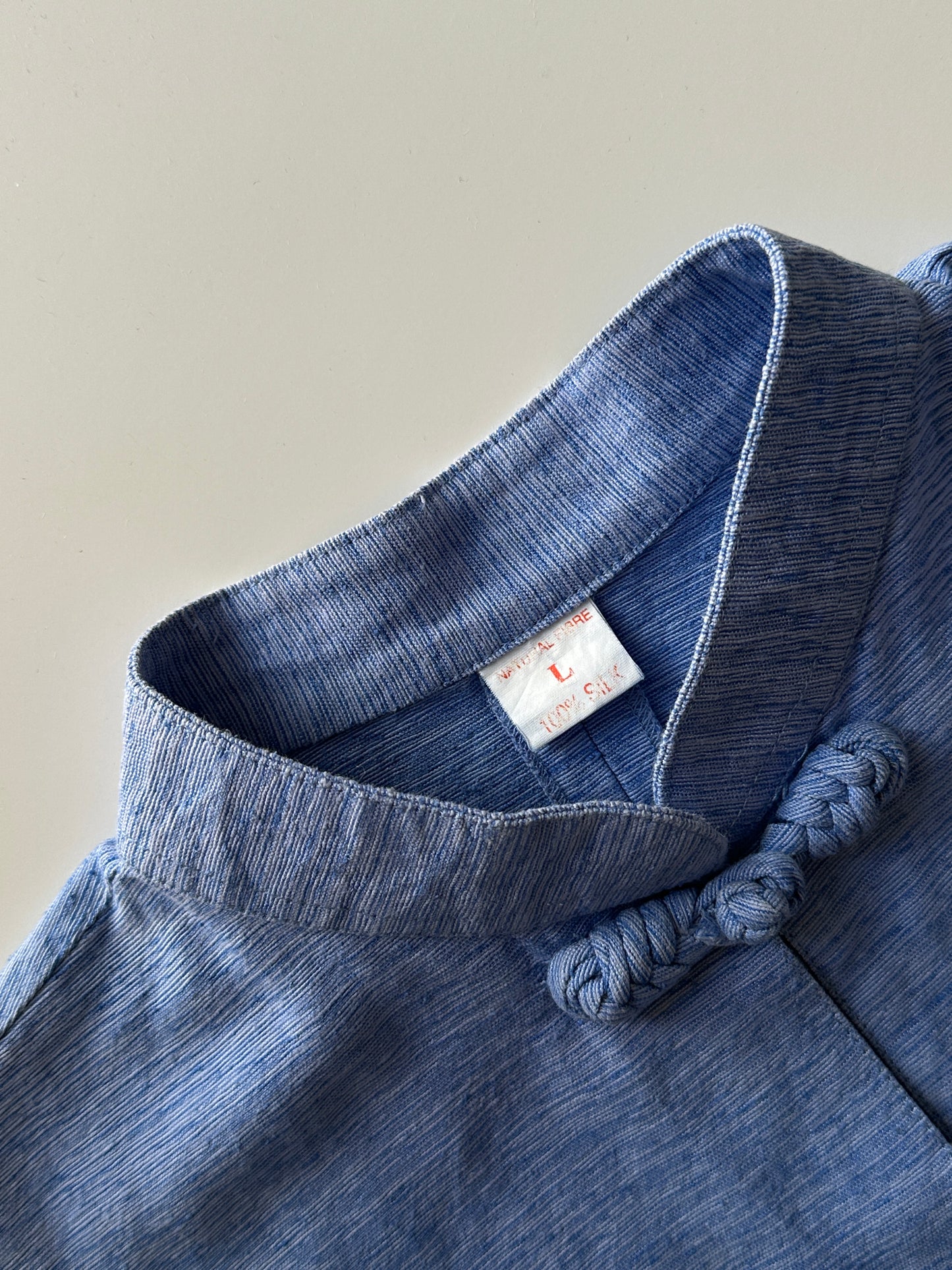 Blue Natural Silk Oriental Shirt
