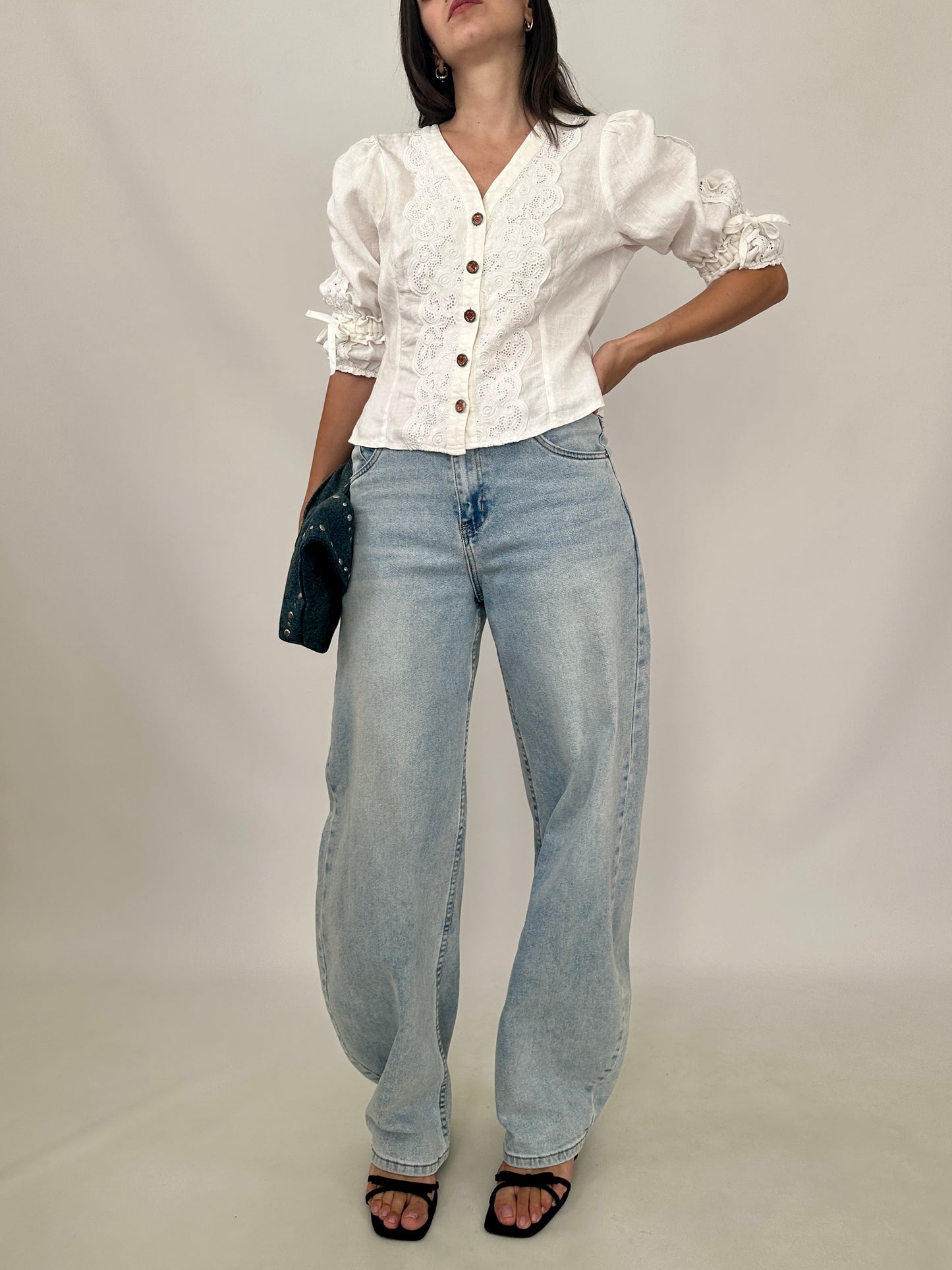 Vintage Linen Broderie Blouse