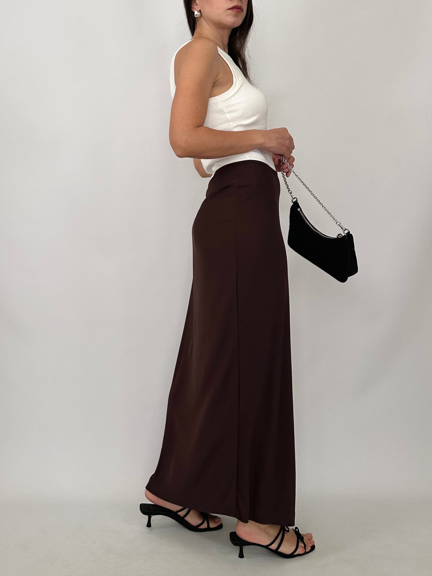 Marella Chocolate Brown Jersey Maxi Skirt