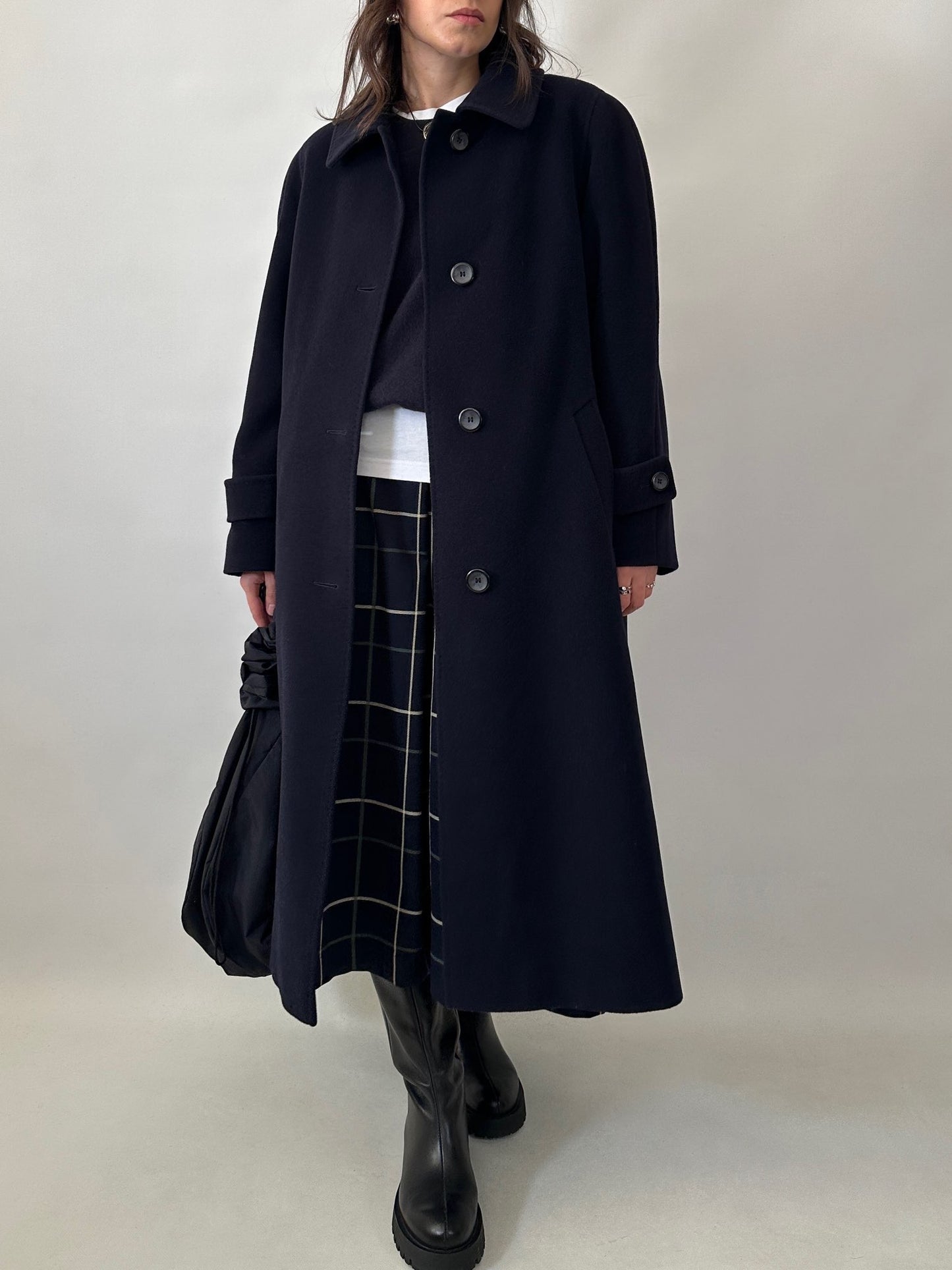 Vintage blue wool and angora coat