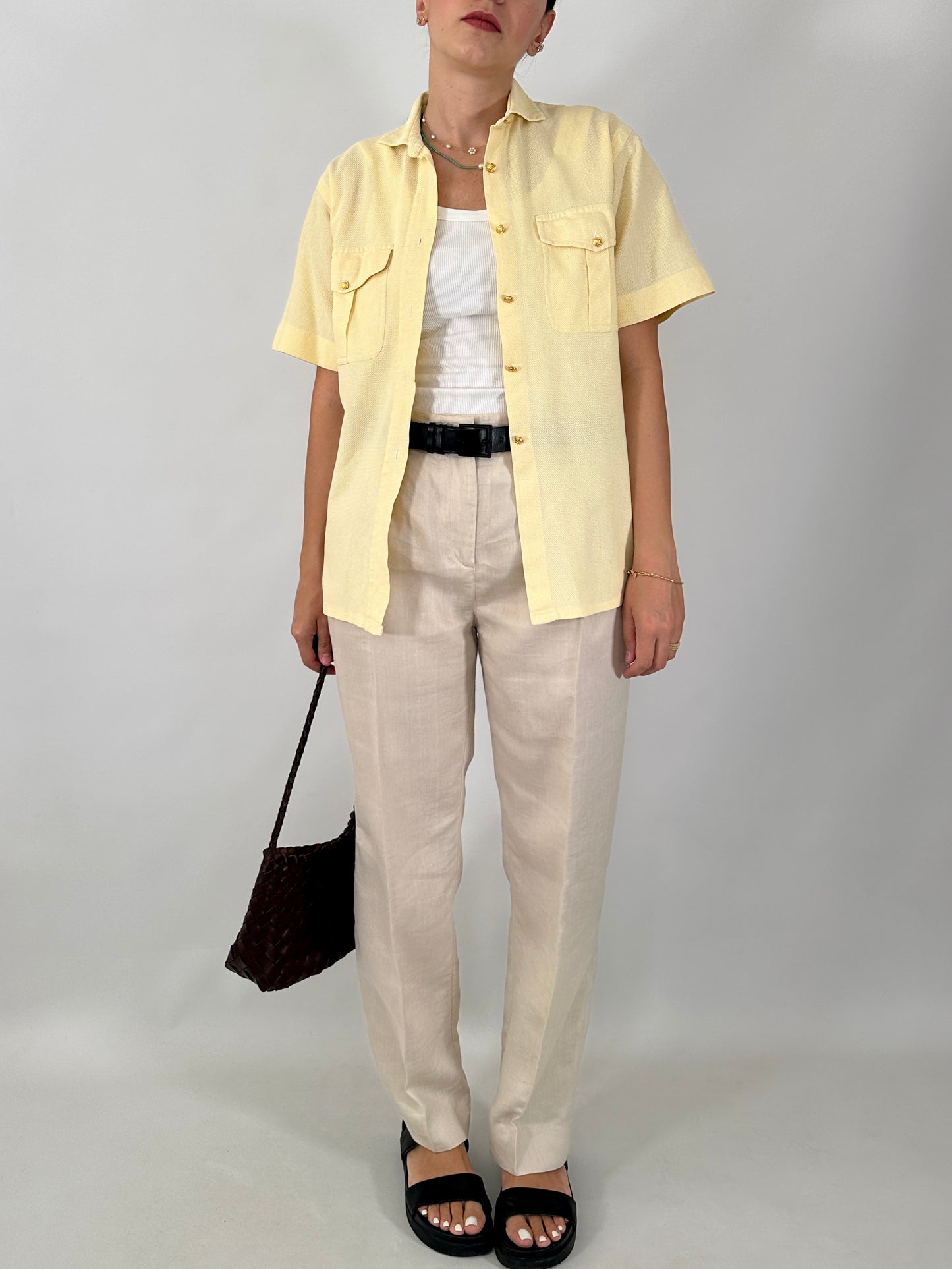 Max&co tailored linen-blend pants