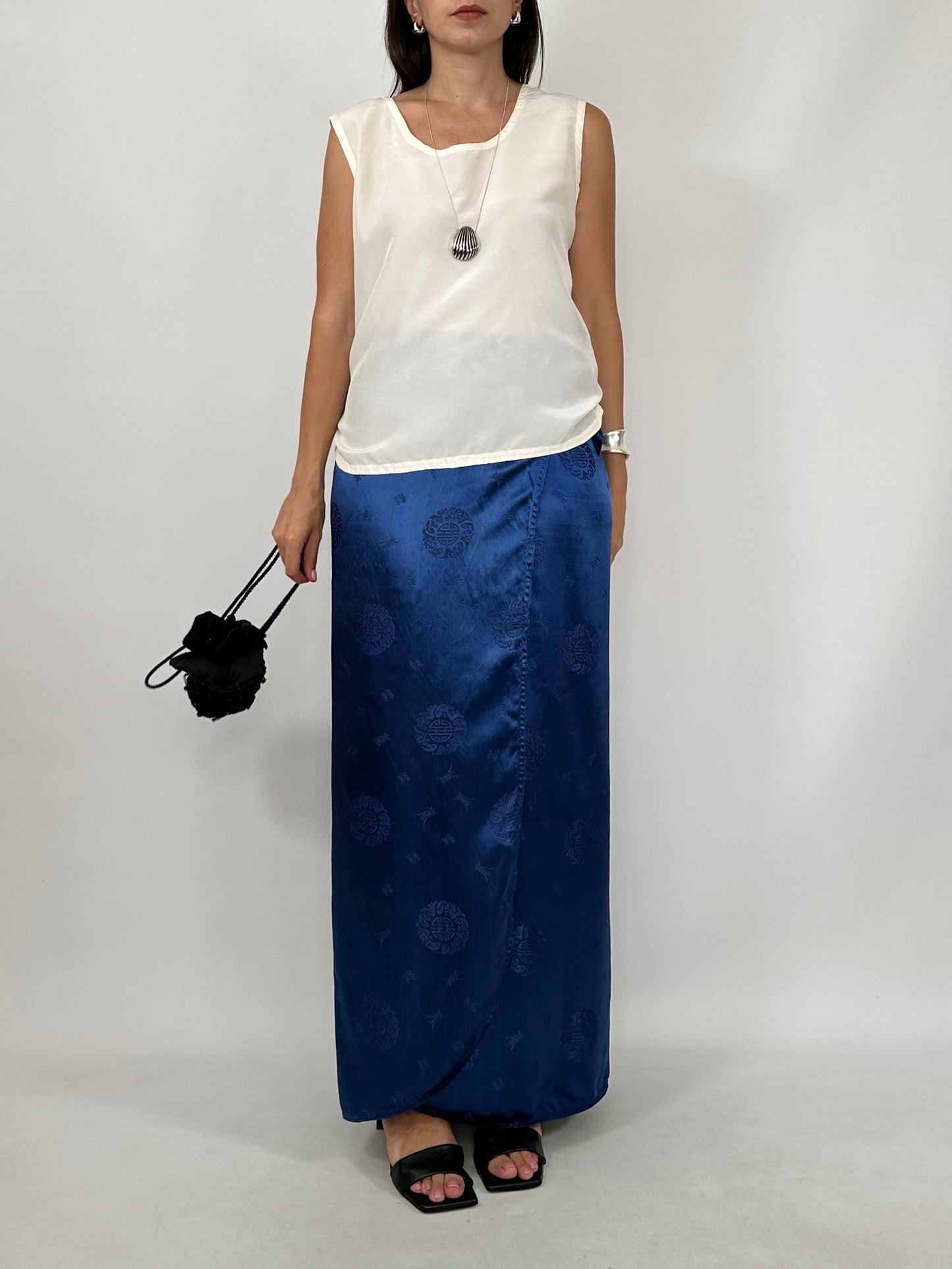 Side Drawstring Silk Top