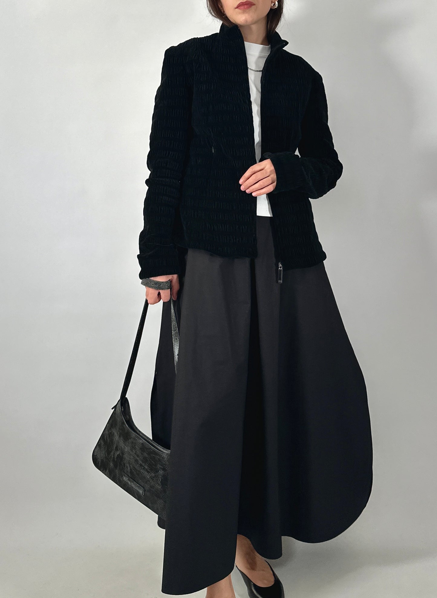 Vintage Ferré pleated velvet jacket