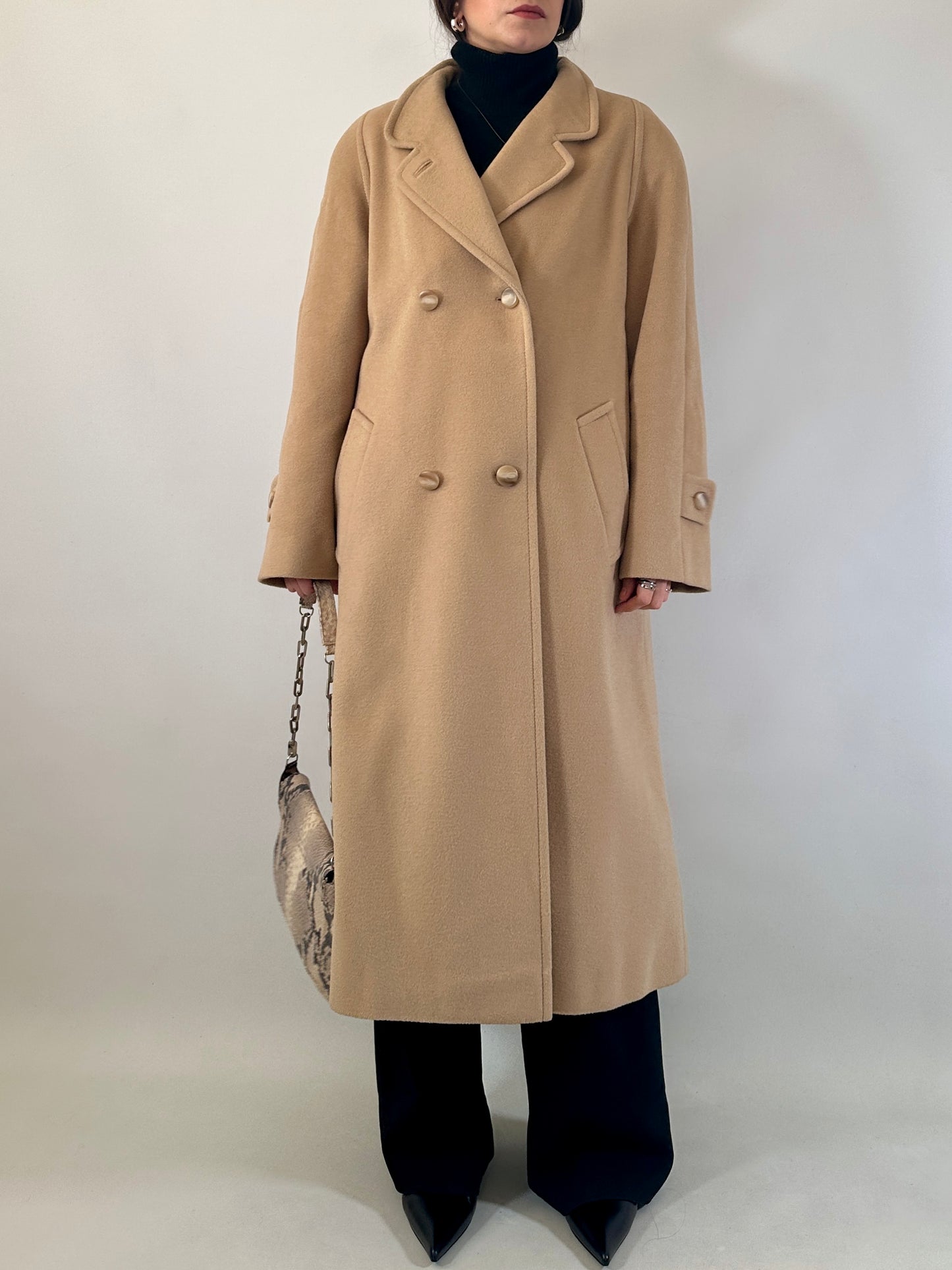Vintage wool and cashmere long coat