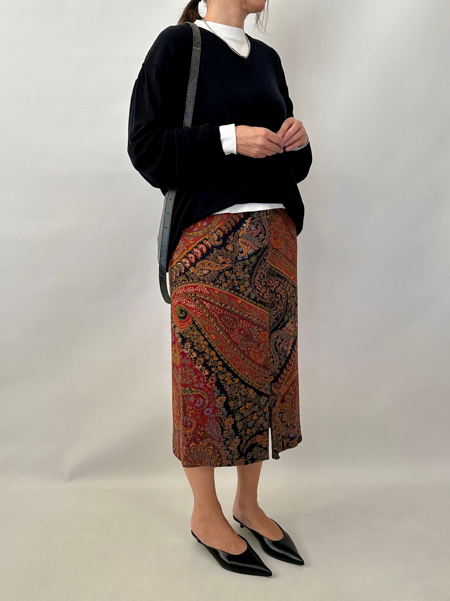 Etro silk and wool pencil skirt