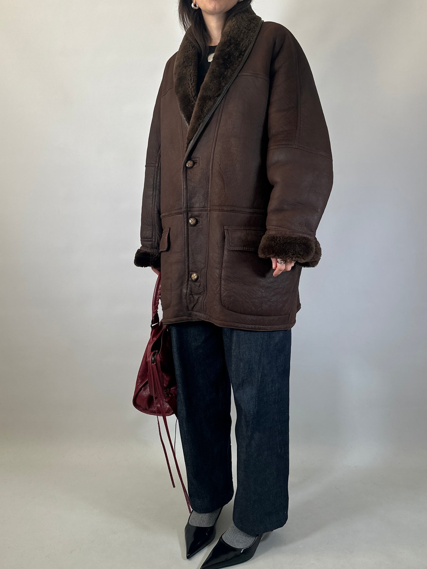 Vintage Brown Shearling Jacket