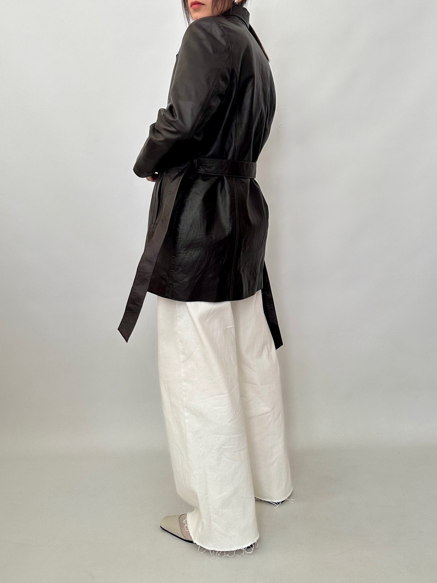 Chocolate real leather jacket