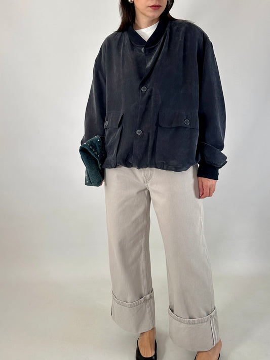 Silk bomber jacket