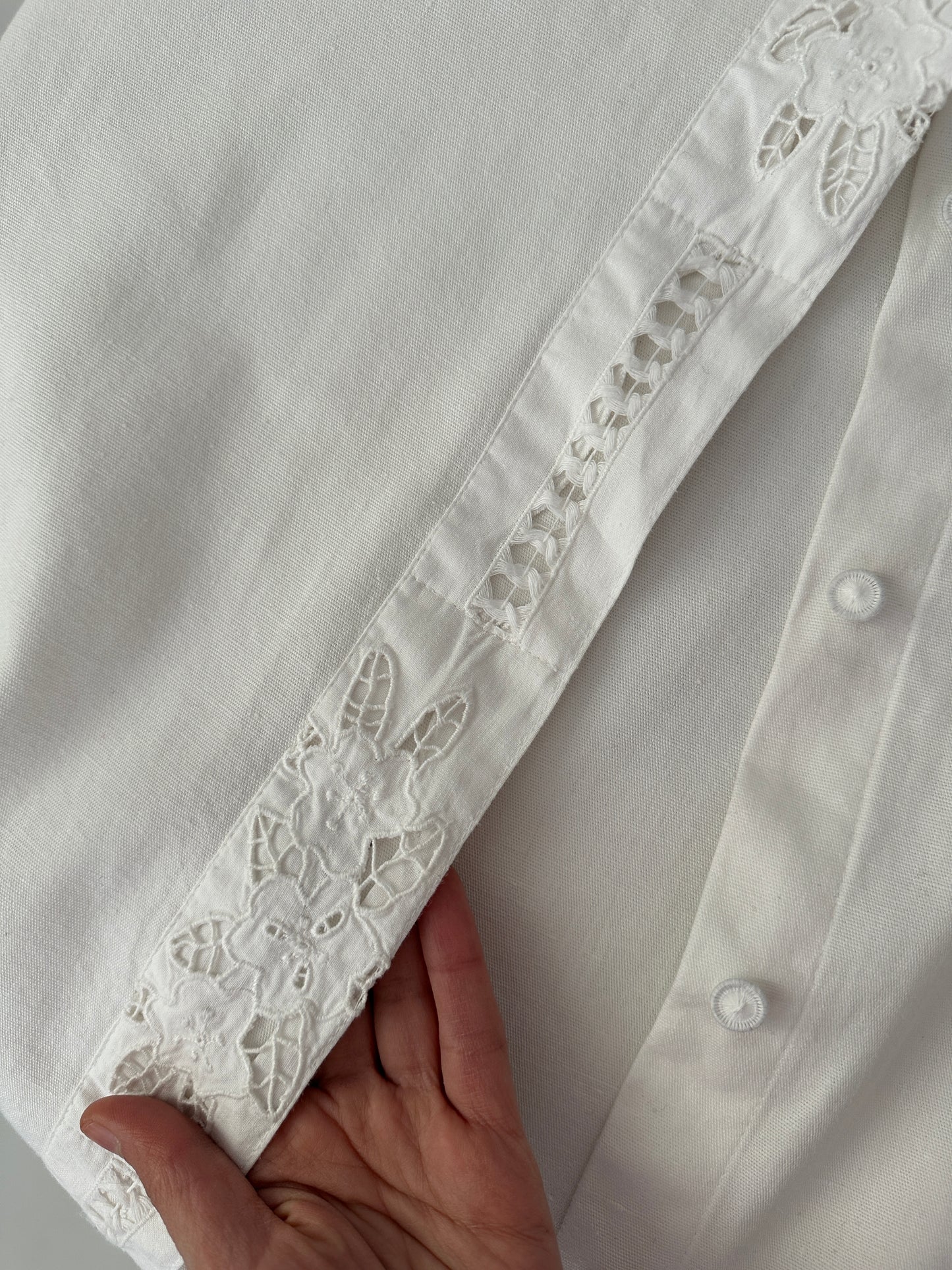 Hand-embroidered vintage white shirt