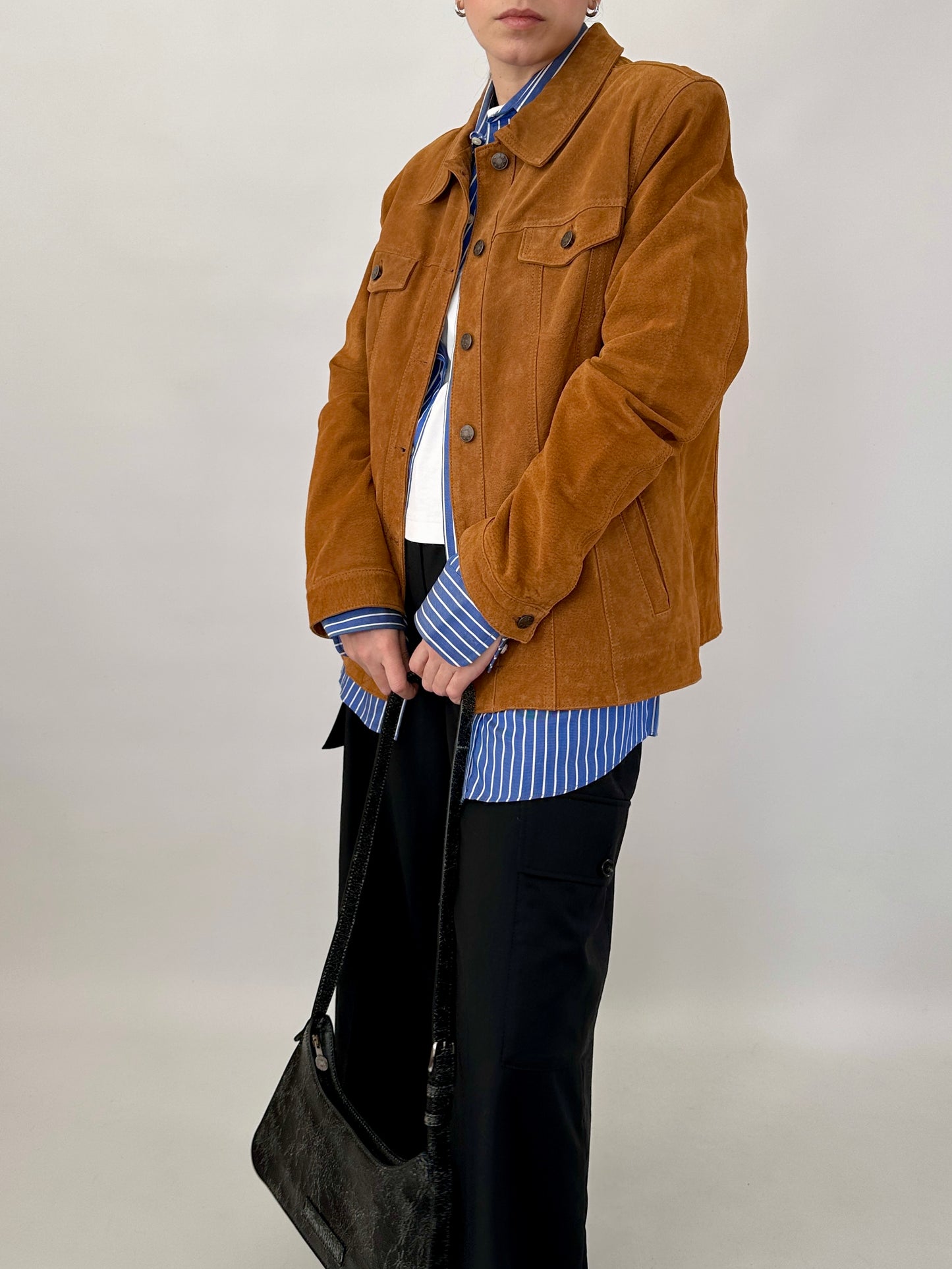 Real suede jacket in denim style