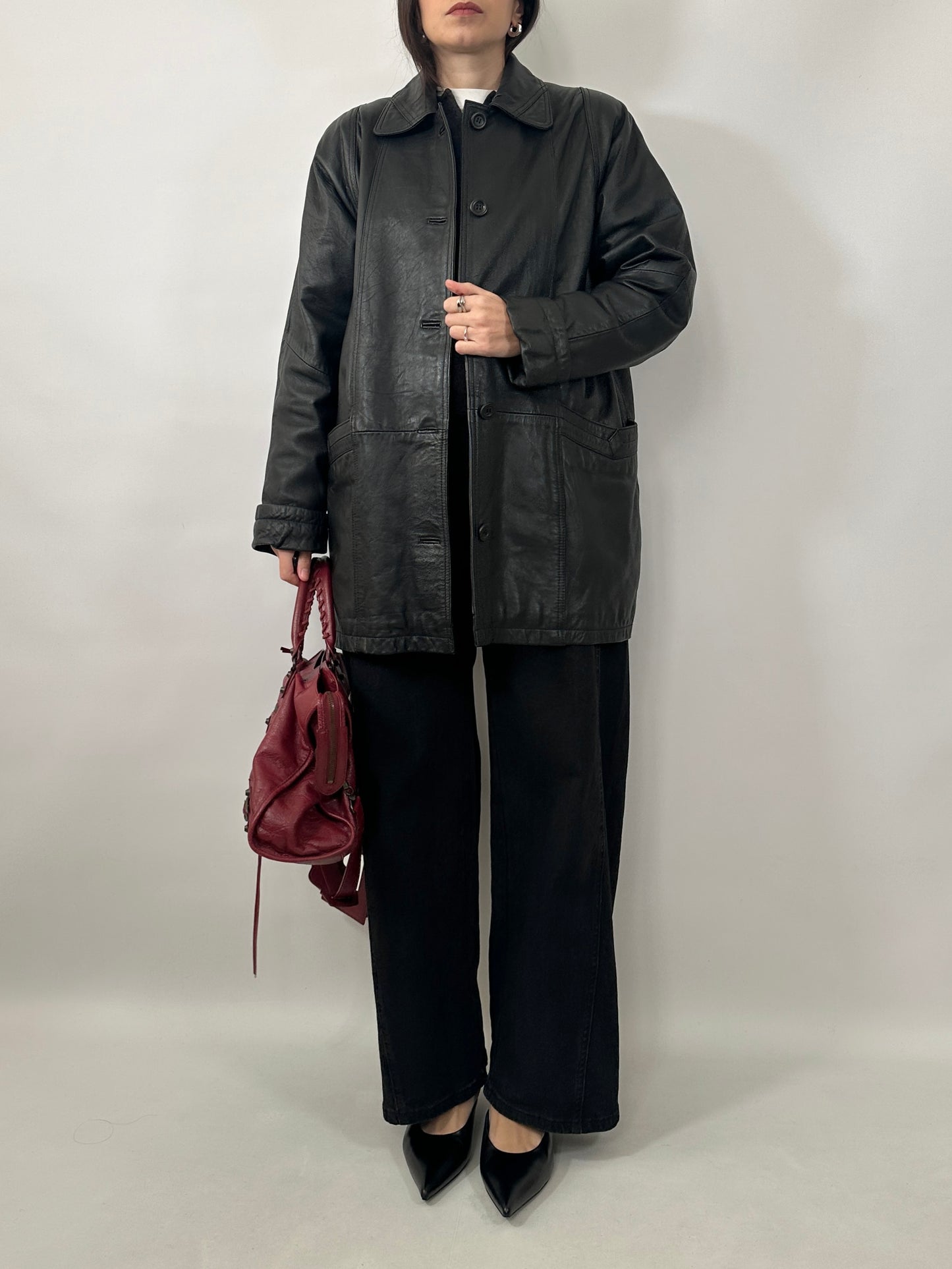 Vintage Leather Car Coat