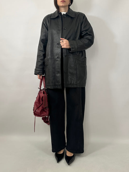 Vintage Leather Car Coat
