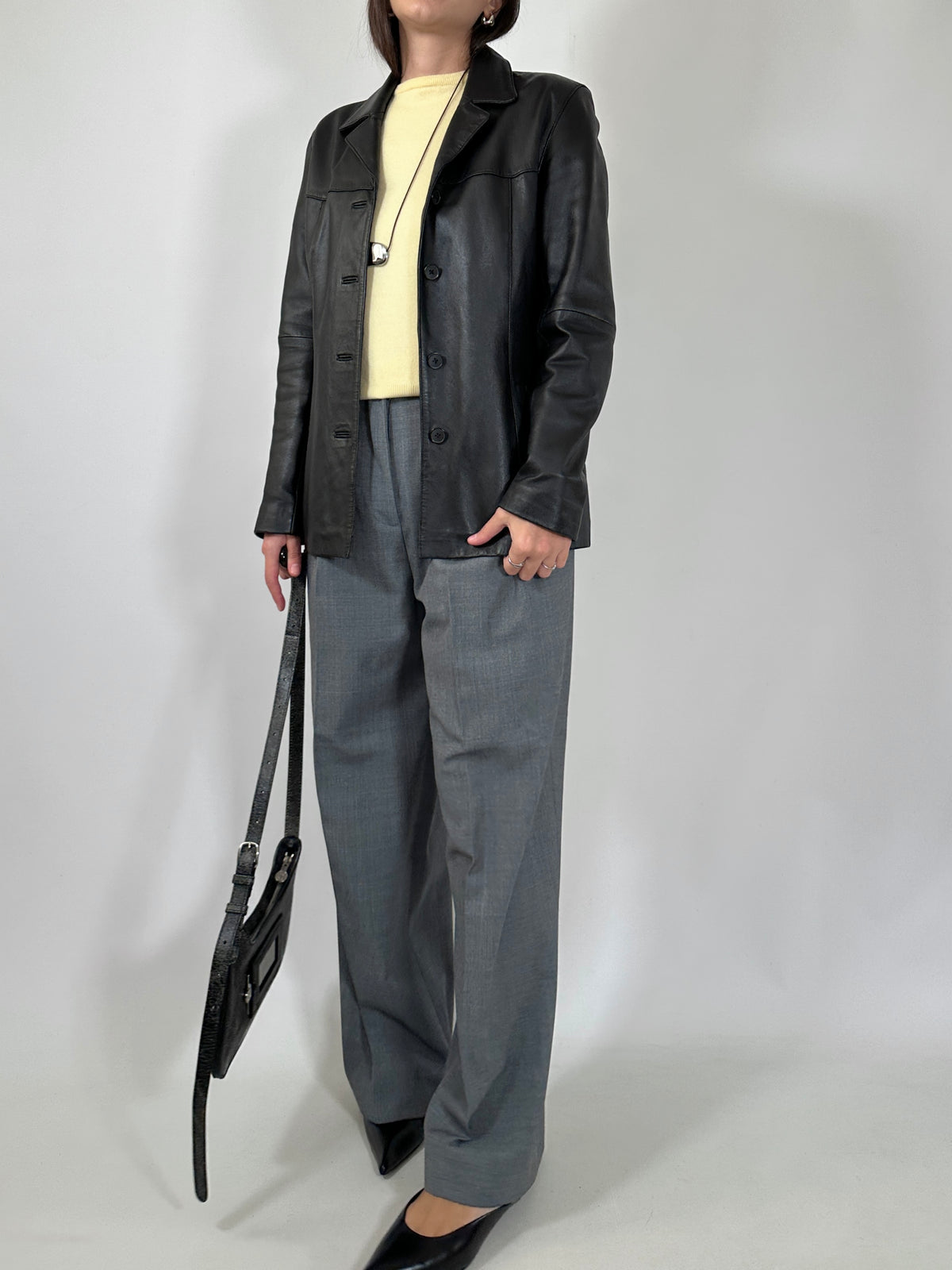 Black Lambskin Fitted Jacket