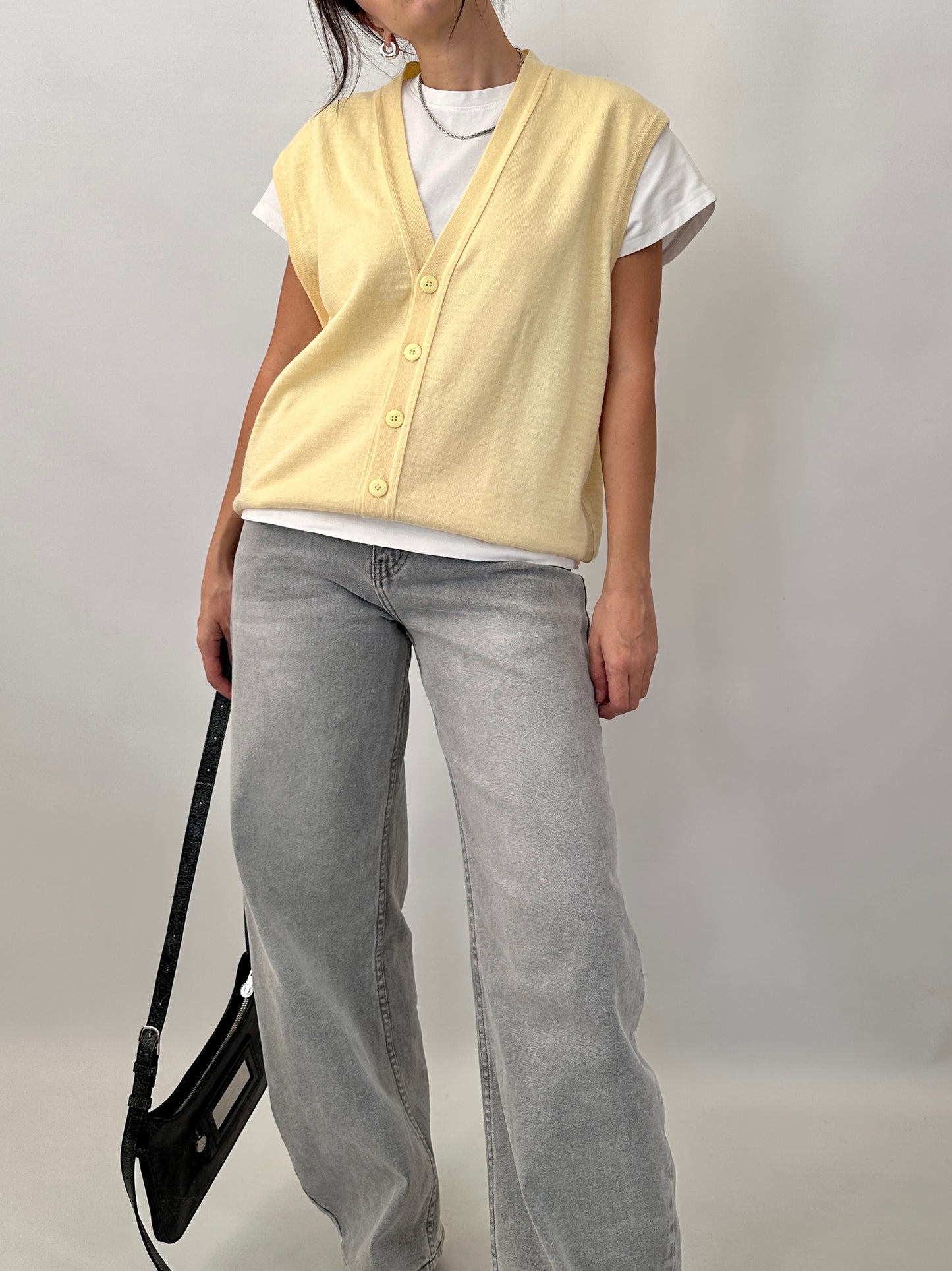 Button front sweater vest