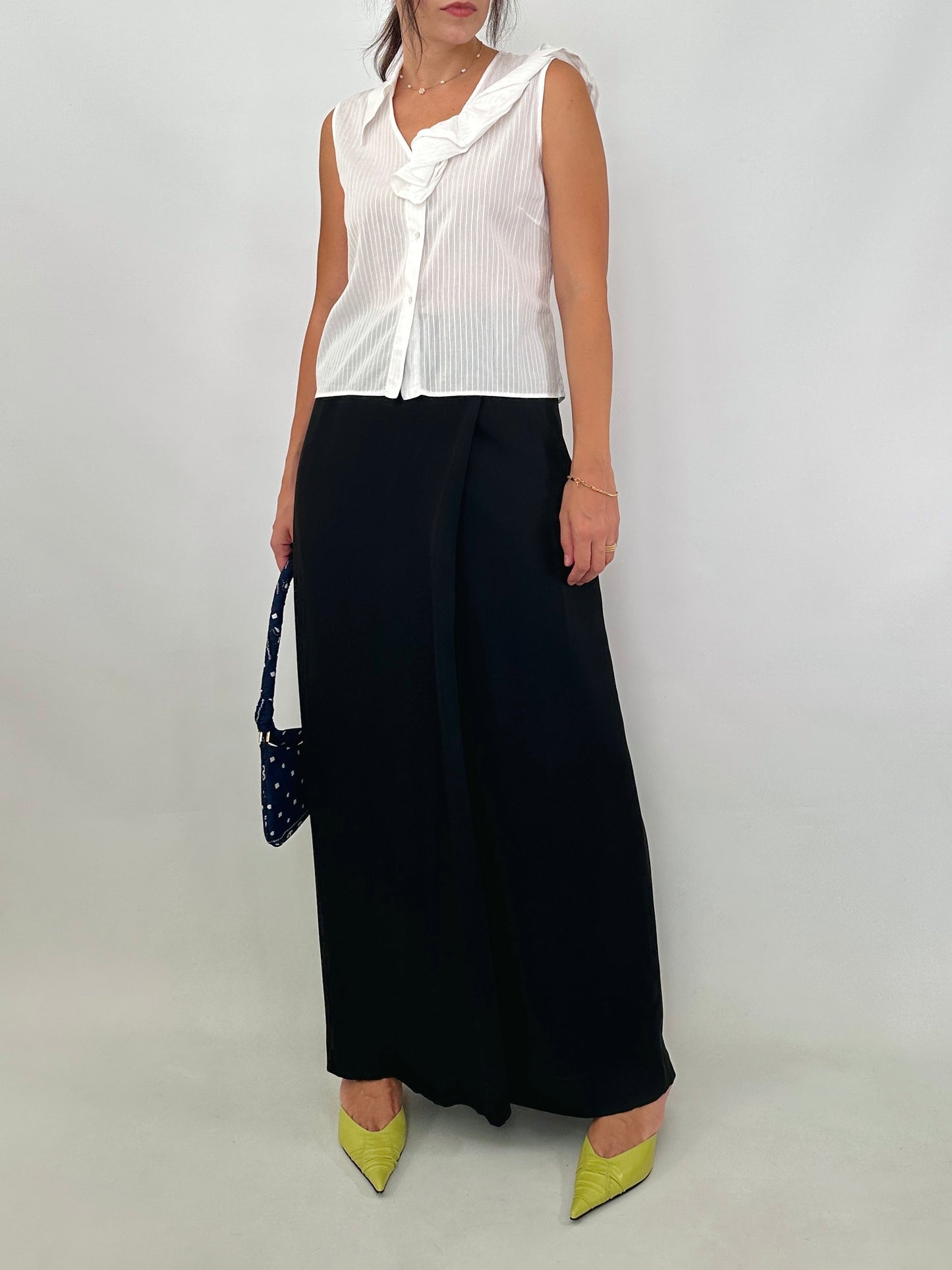 Ferré black silk-blend maxi skirt
