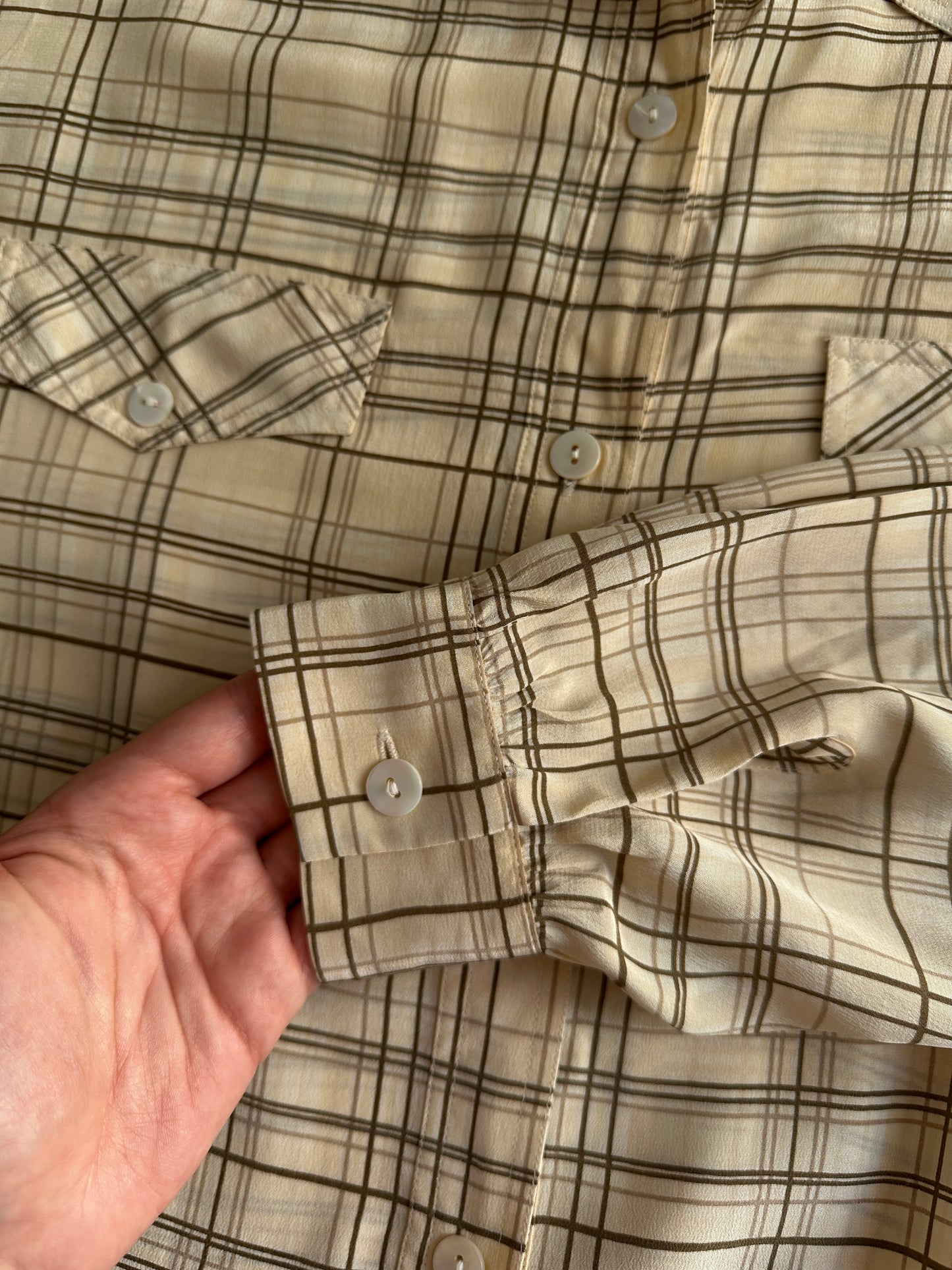 Vintage 100% Silk Check Shirt