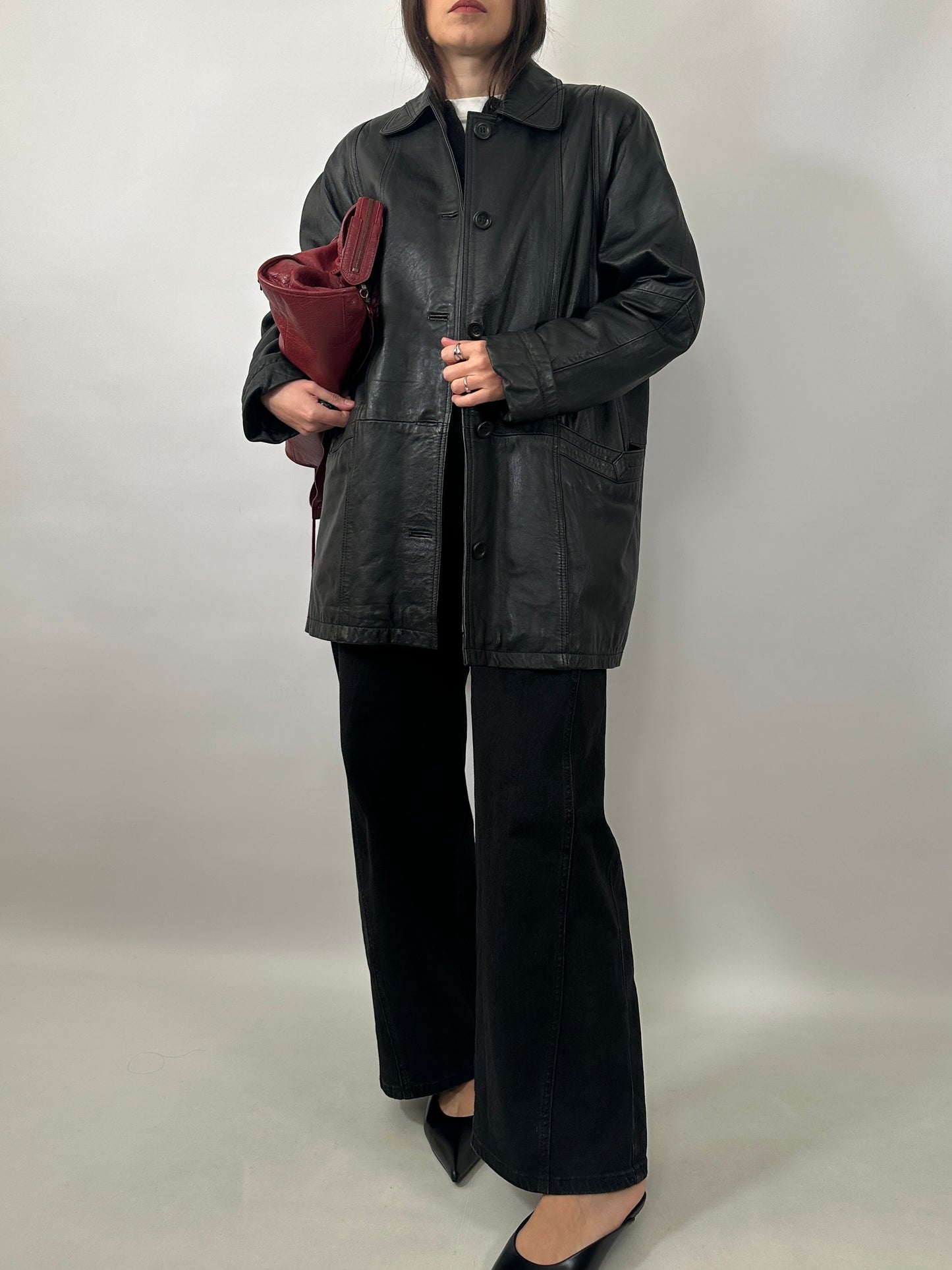 Vintage Leather Car Coat