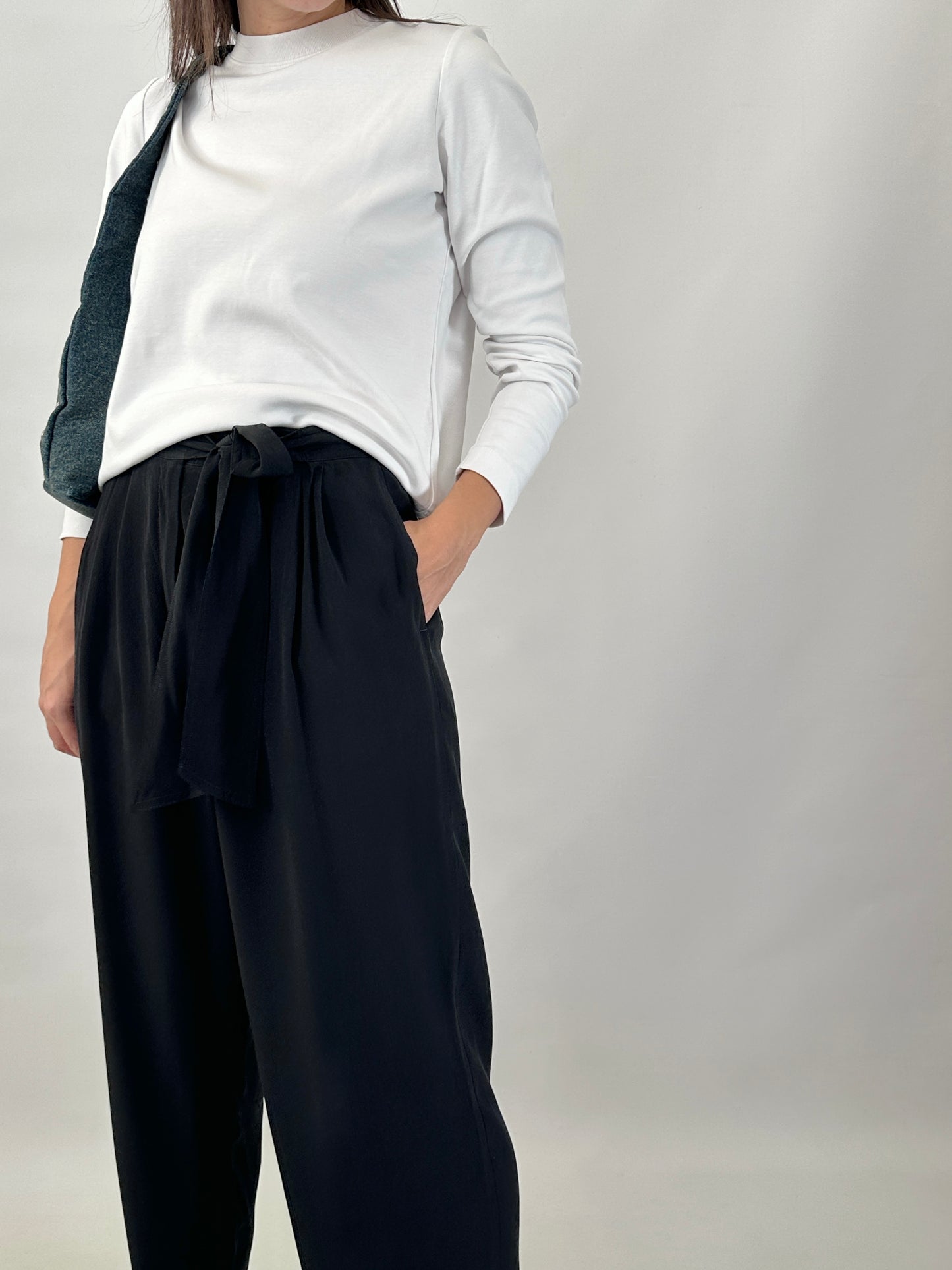 Valentino pure silk carrot fit trousers