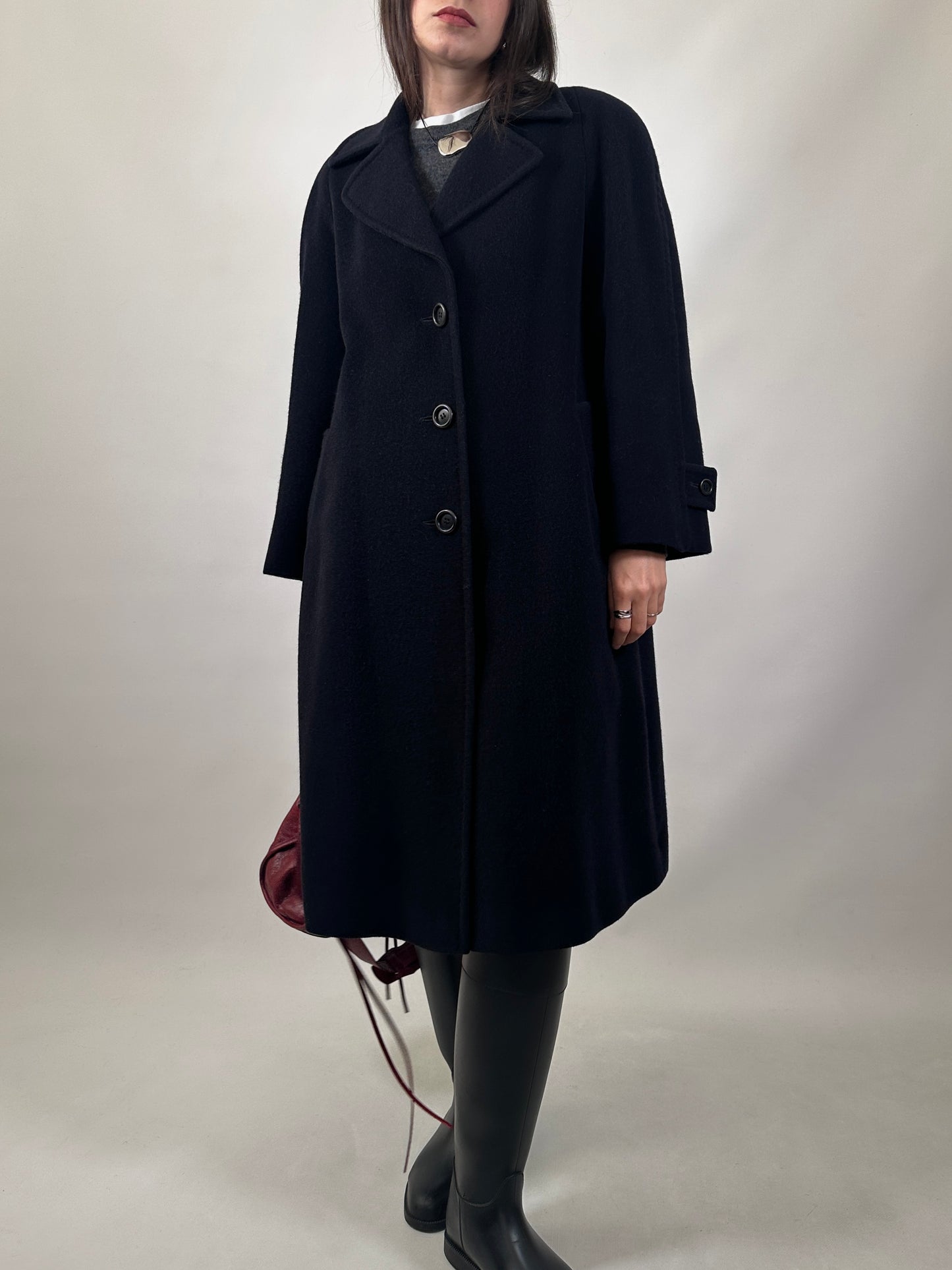Vintage Blue Pure Wool Coat