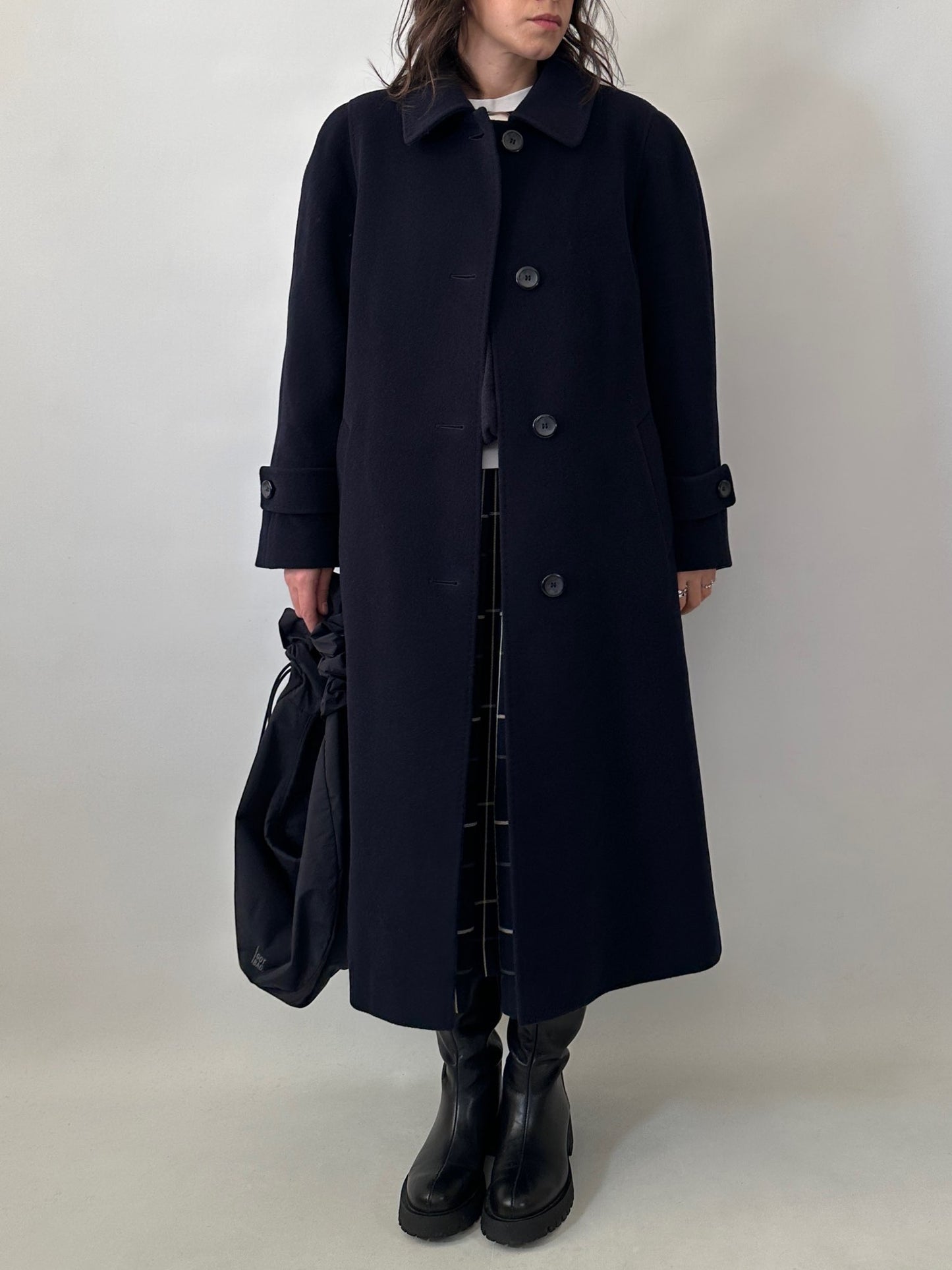 Vintage blue wool and angora coat