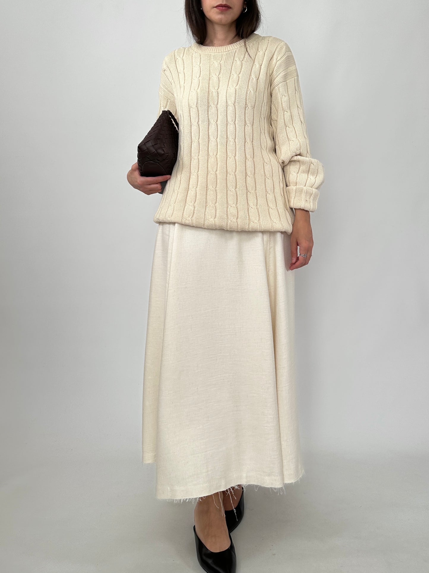 Cream Cable Knit Pure Cotton Sweater