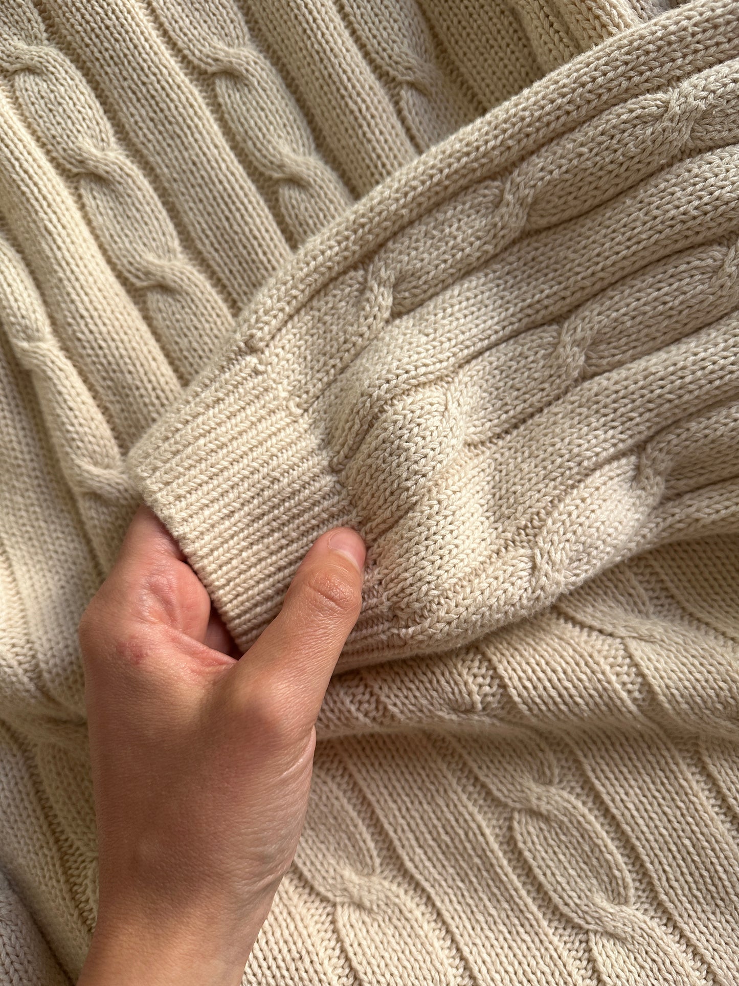 Cream Cable Knit Pure Cotton Sweater