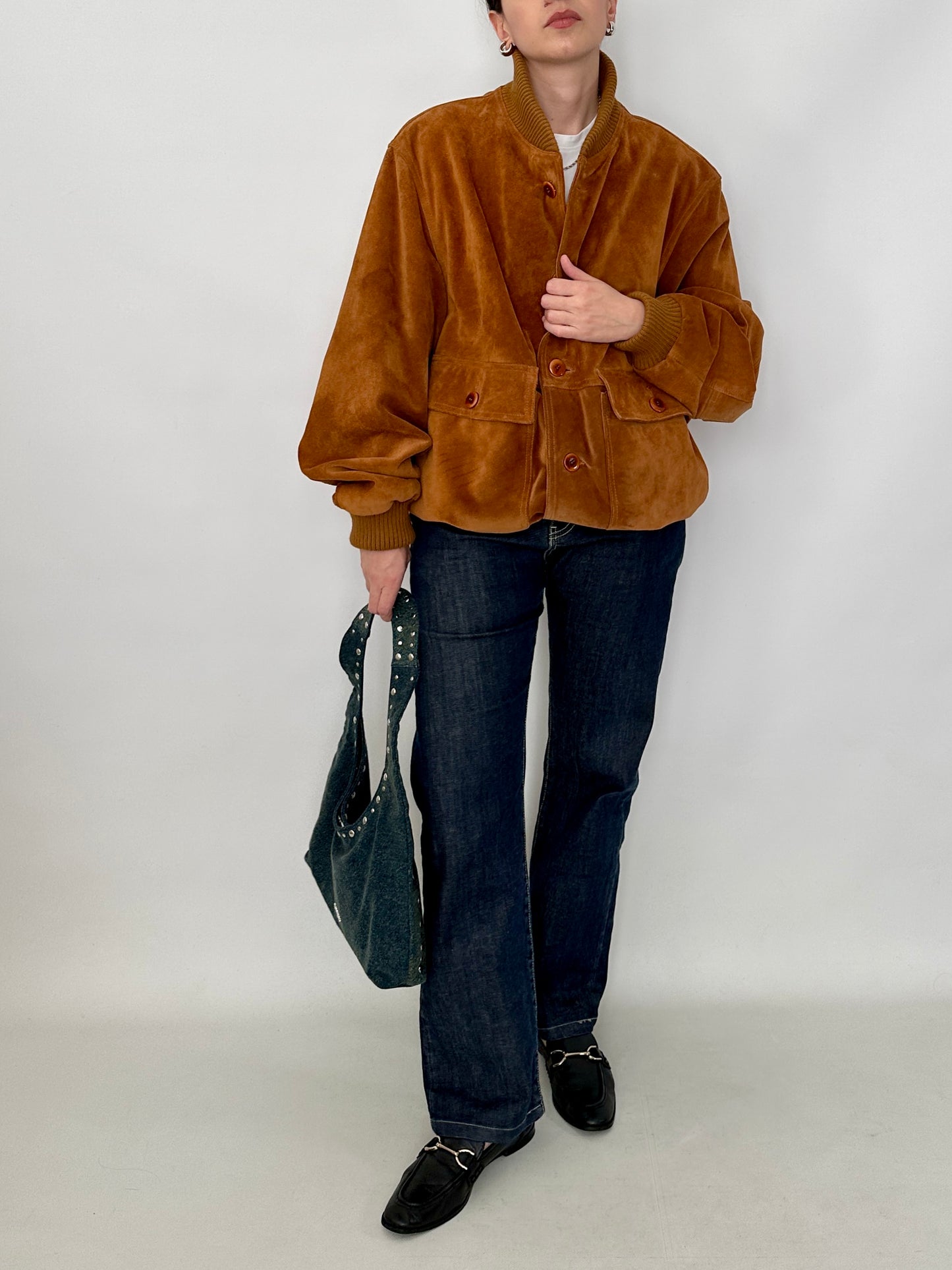 Vintage suede bomber jacket