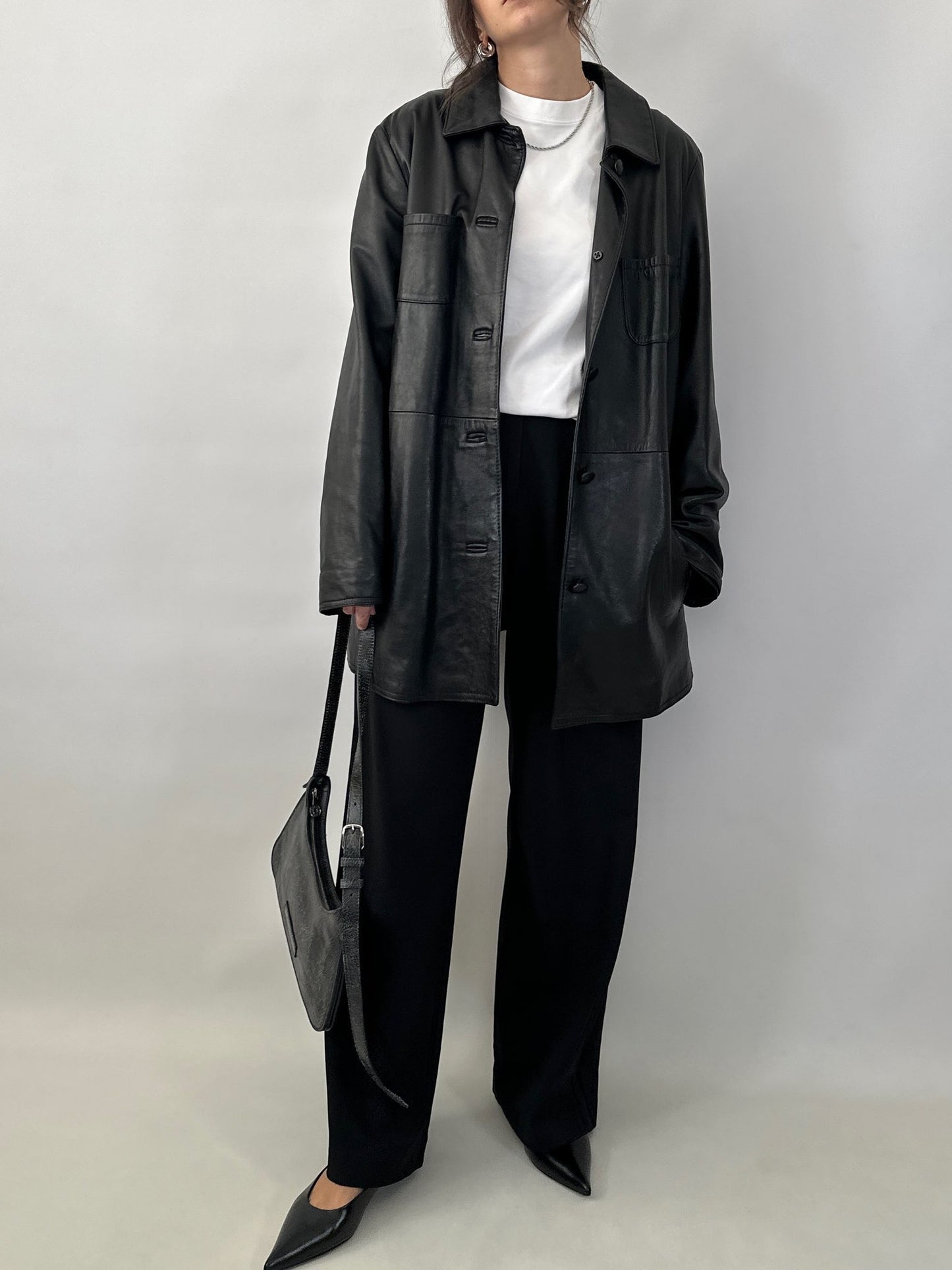 Black genuine leather jacket