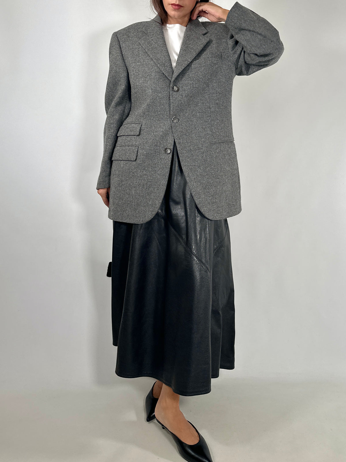 Oversized Grey Virgin Wool Blazer