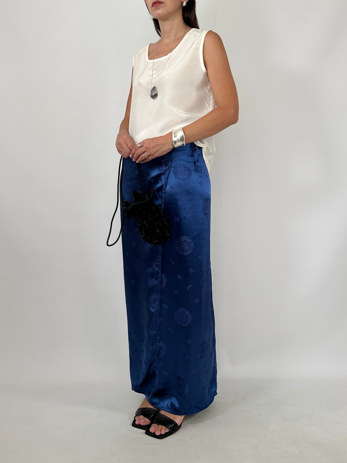 Side Drawstring Silk Top