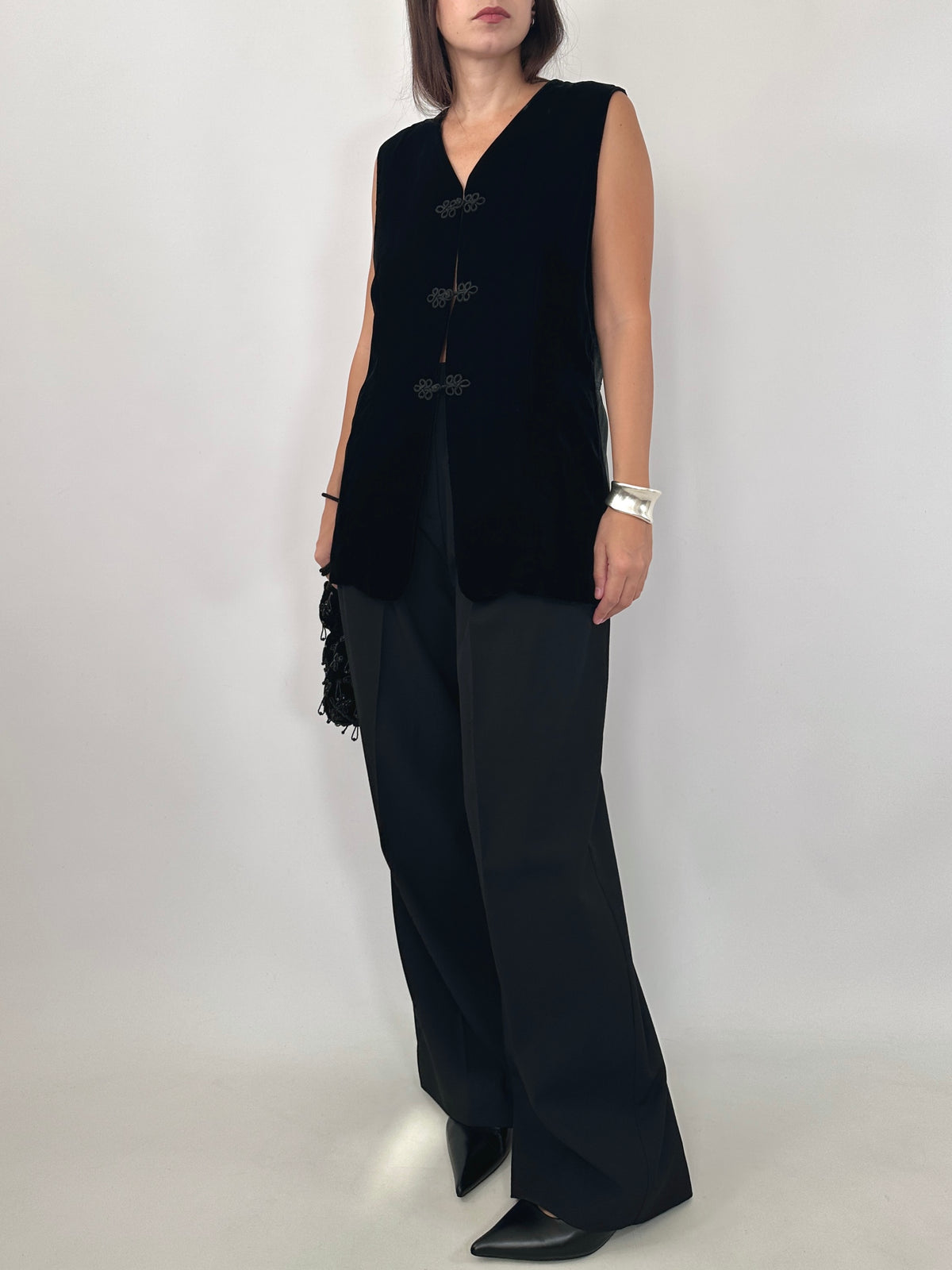 Velvet Vest with Frog Closures