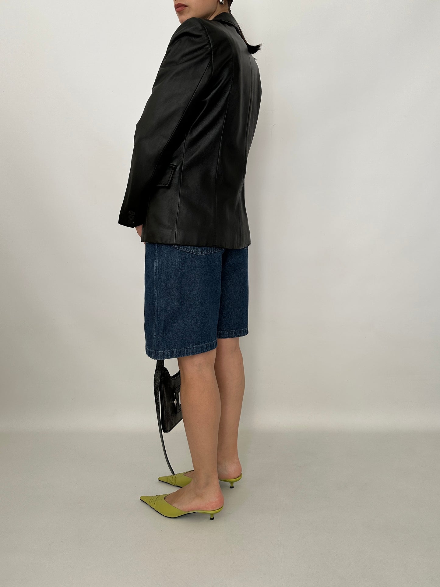 Slim fit nappa leather blazer