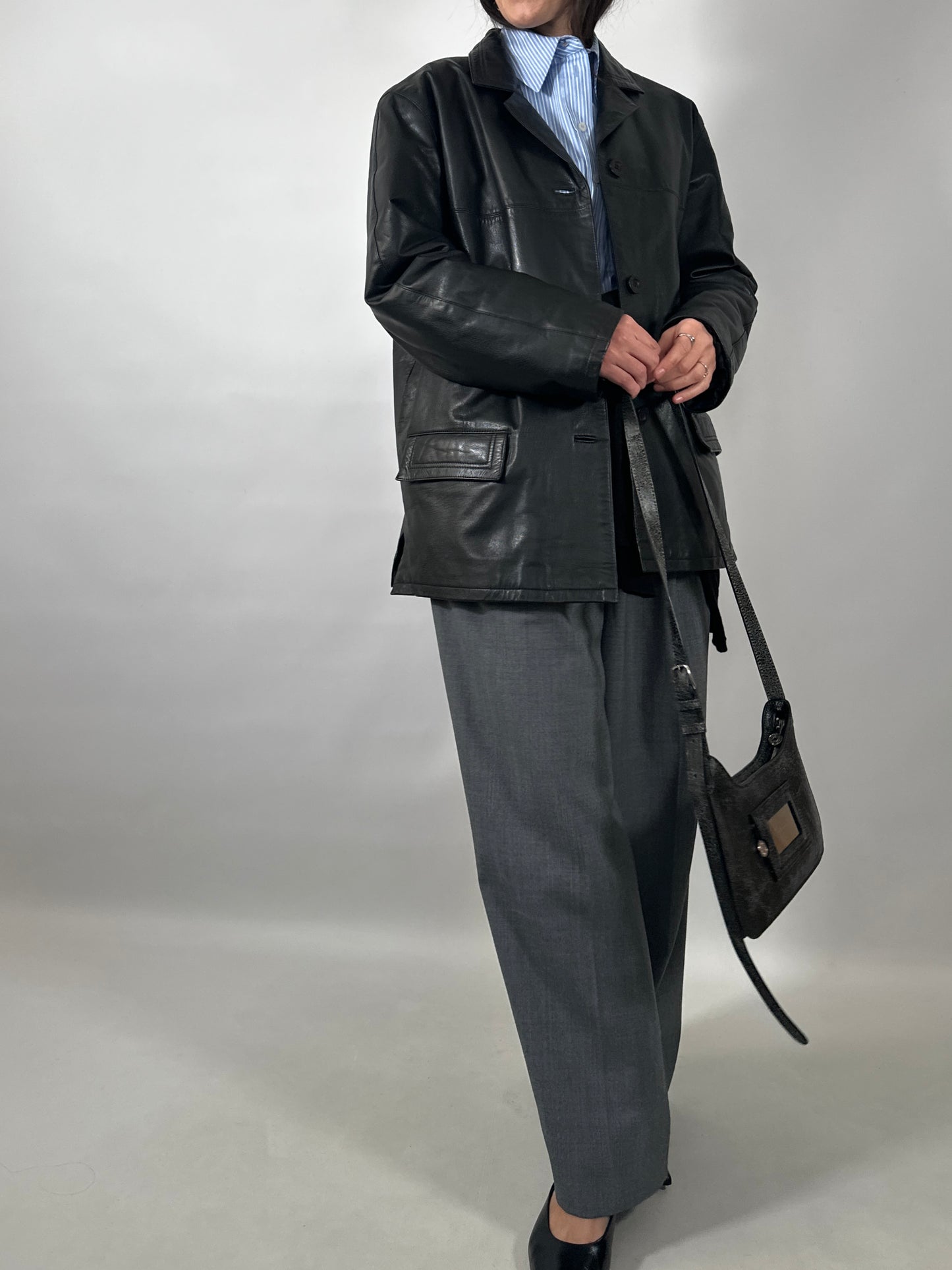 Classic Vintage Black Leather Jacket