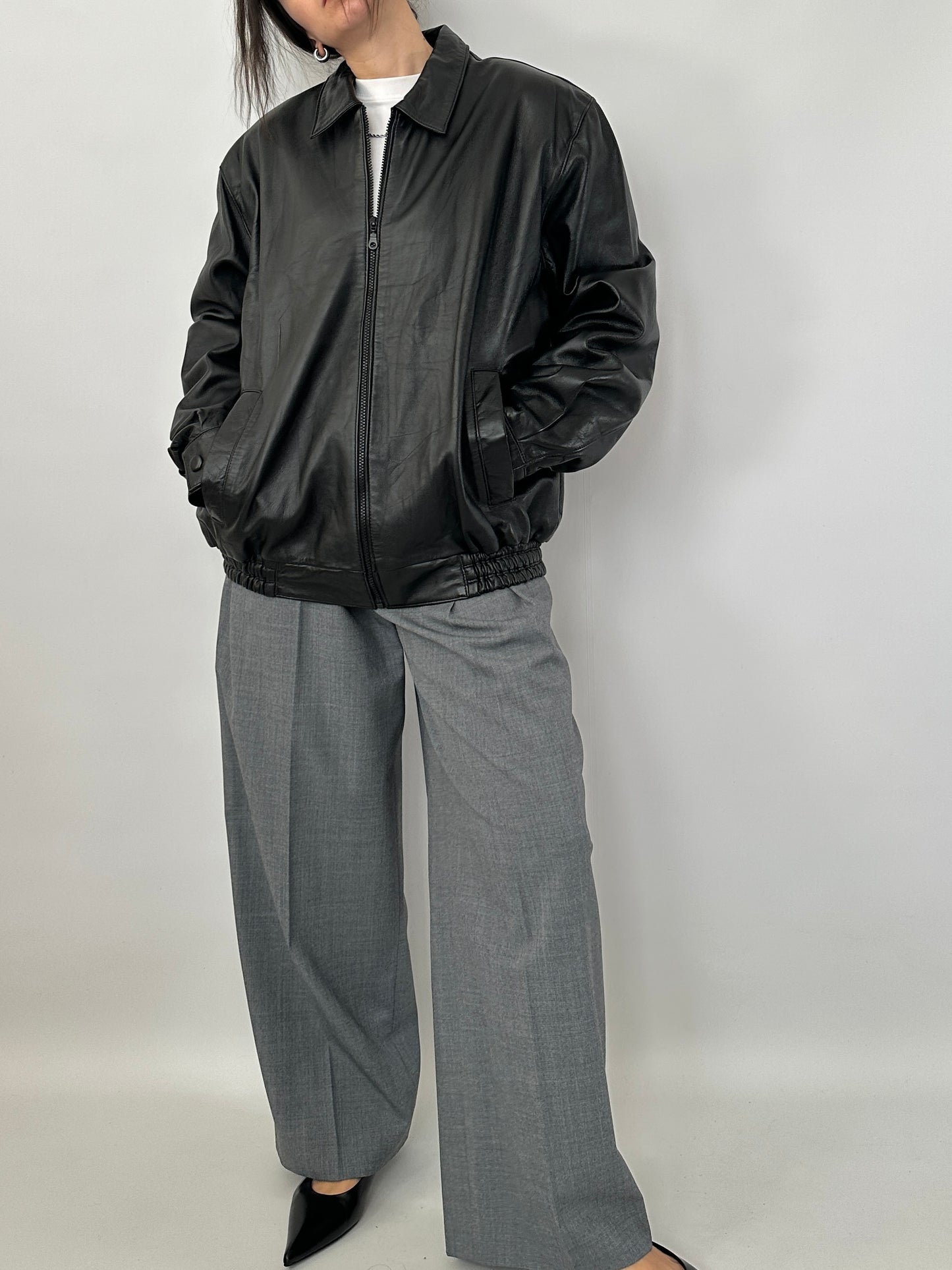 Vintage bomber in genuine leather
