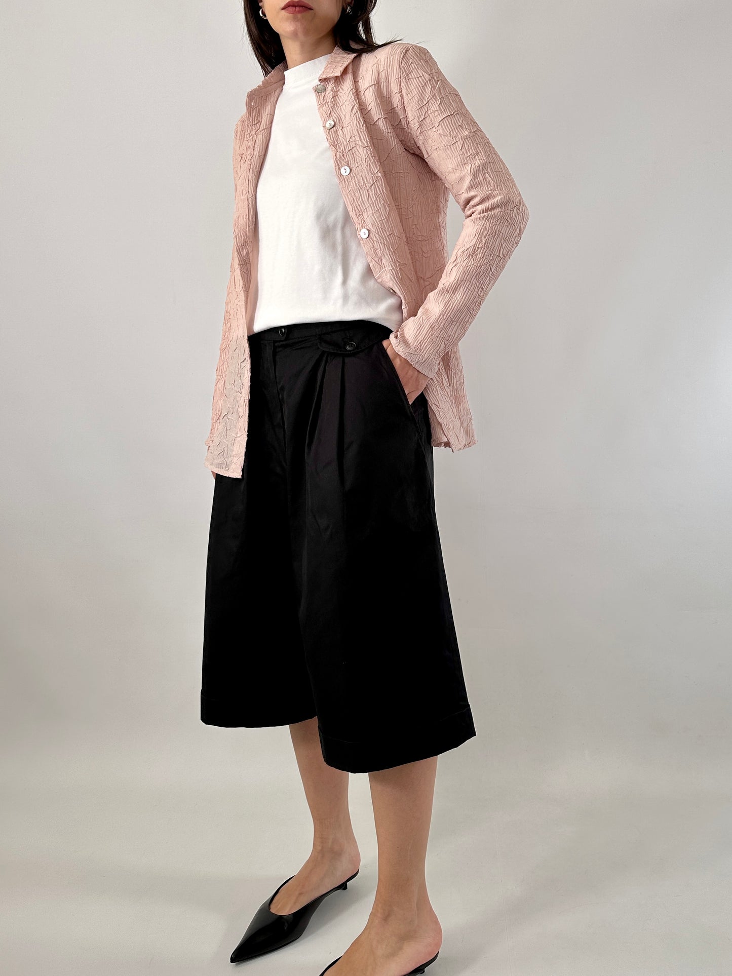 Wide leg bermuda shorts