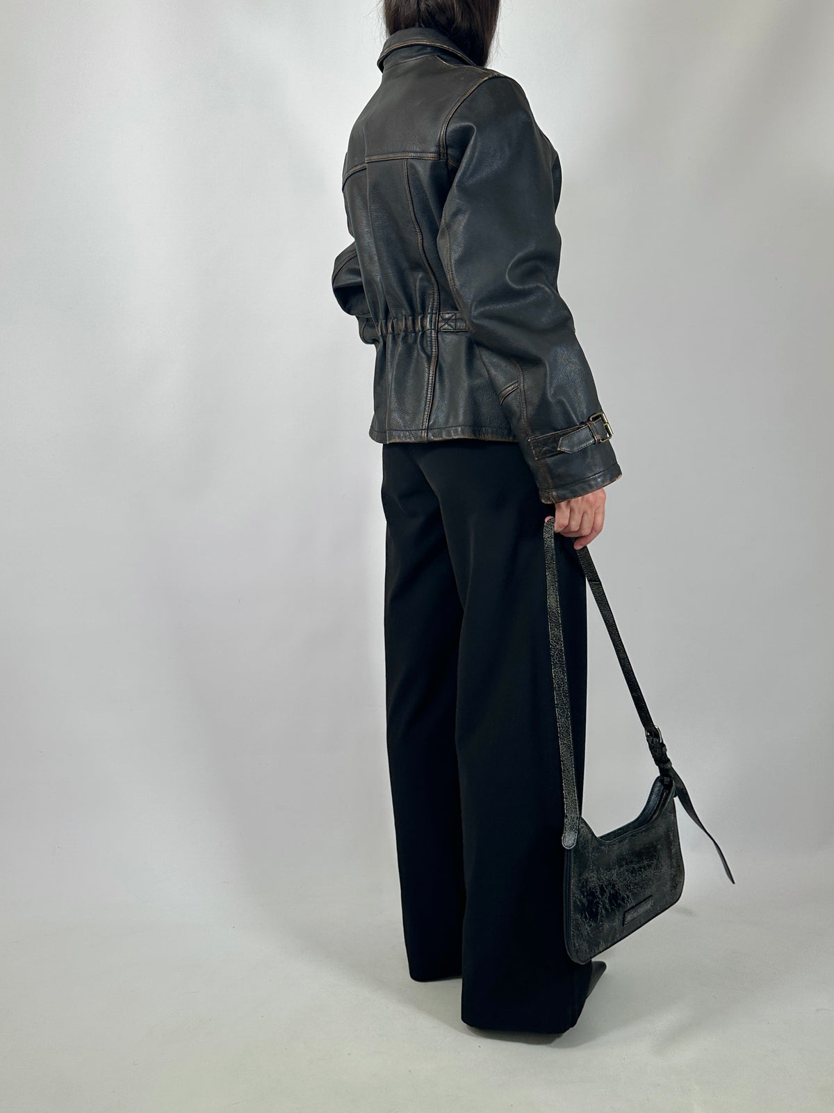 Vintage Distressed Leather Jacket
