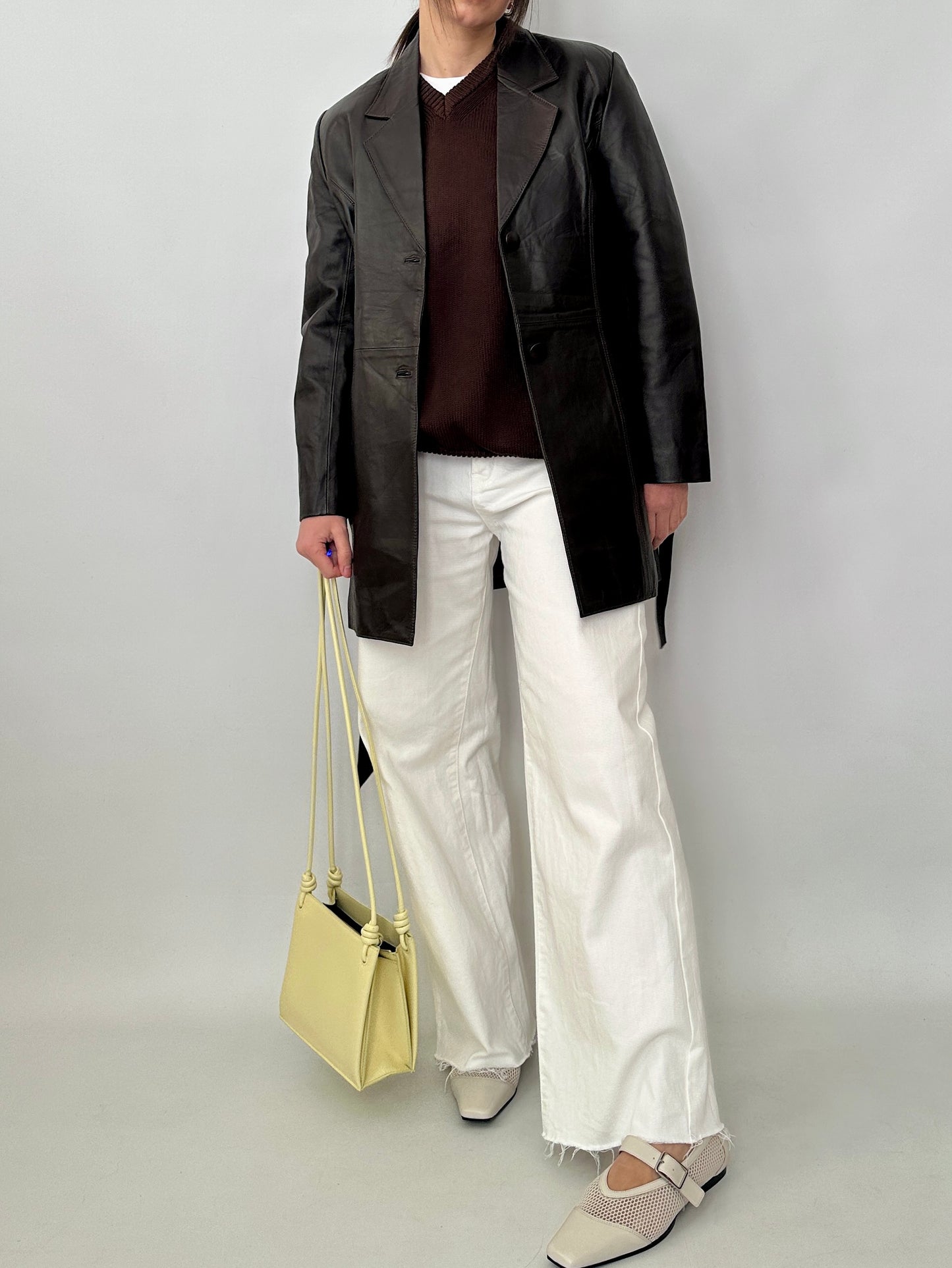 Chocolate real leather jacket