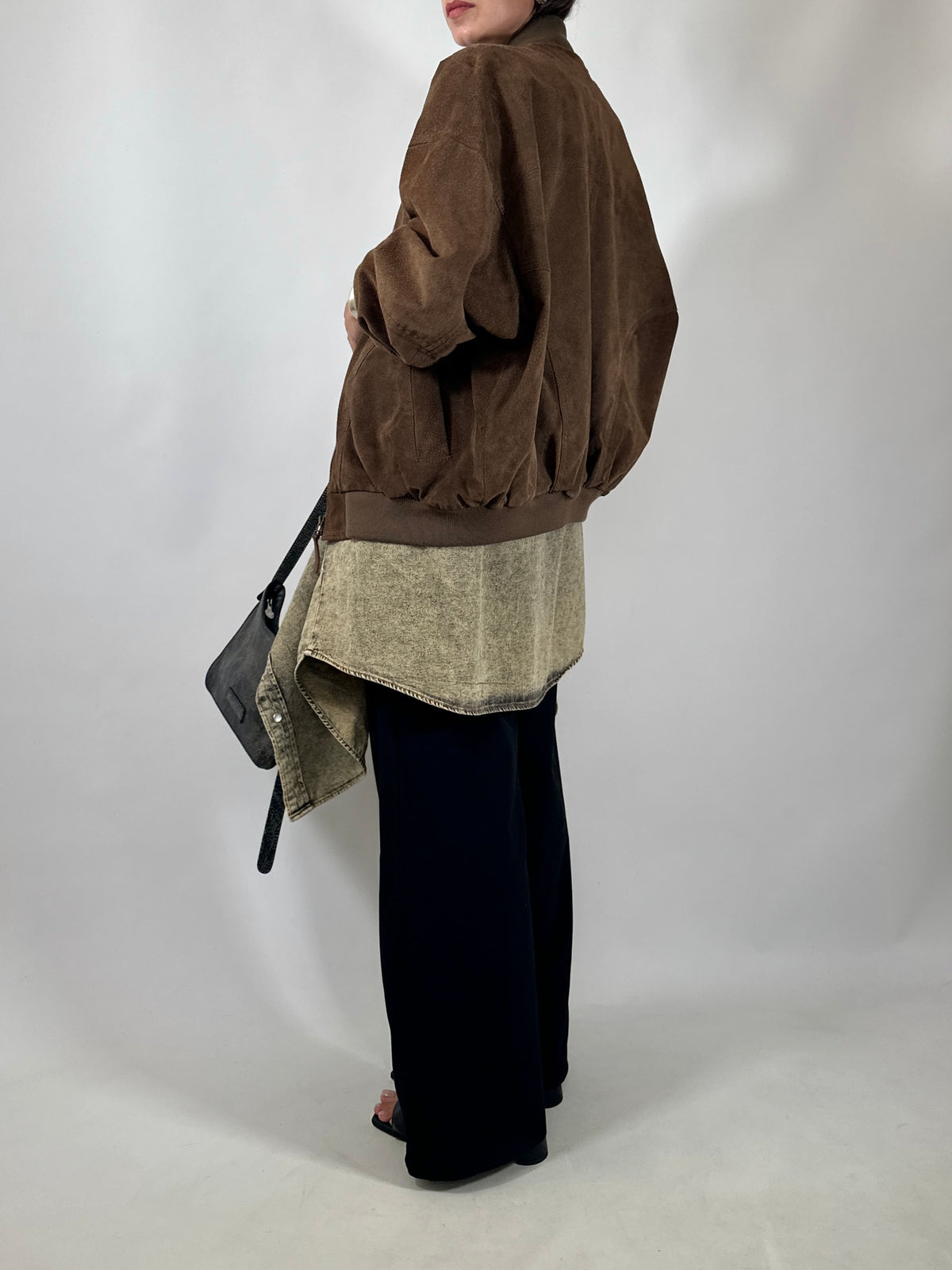 Vintage Suede Bomber Jacket