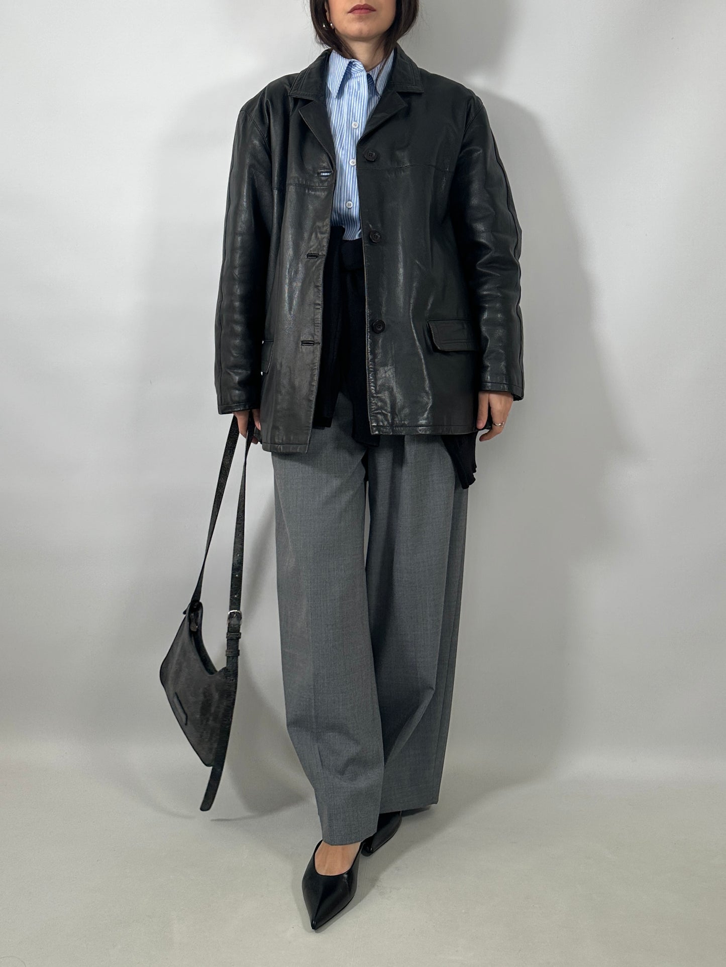 Classic Vintage Black Leather Jacket